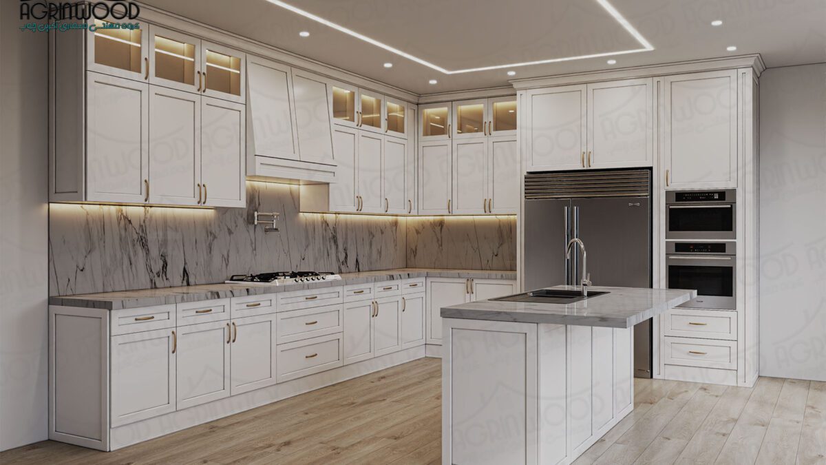 طرح جدید کابینت آشپزخانه سفید