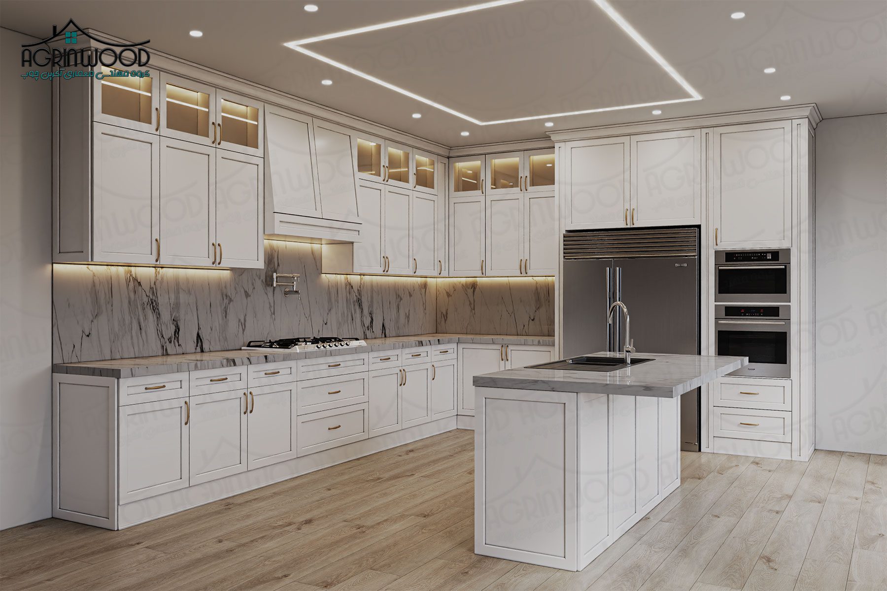 طرح جدید کابینت آشپزخانه سفید