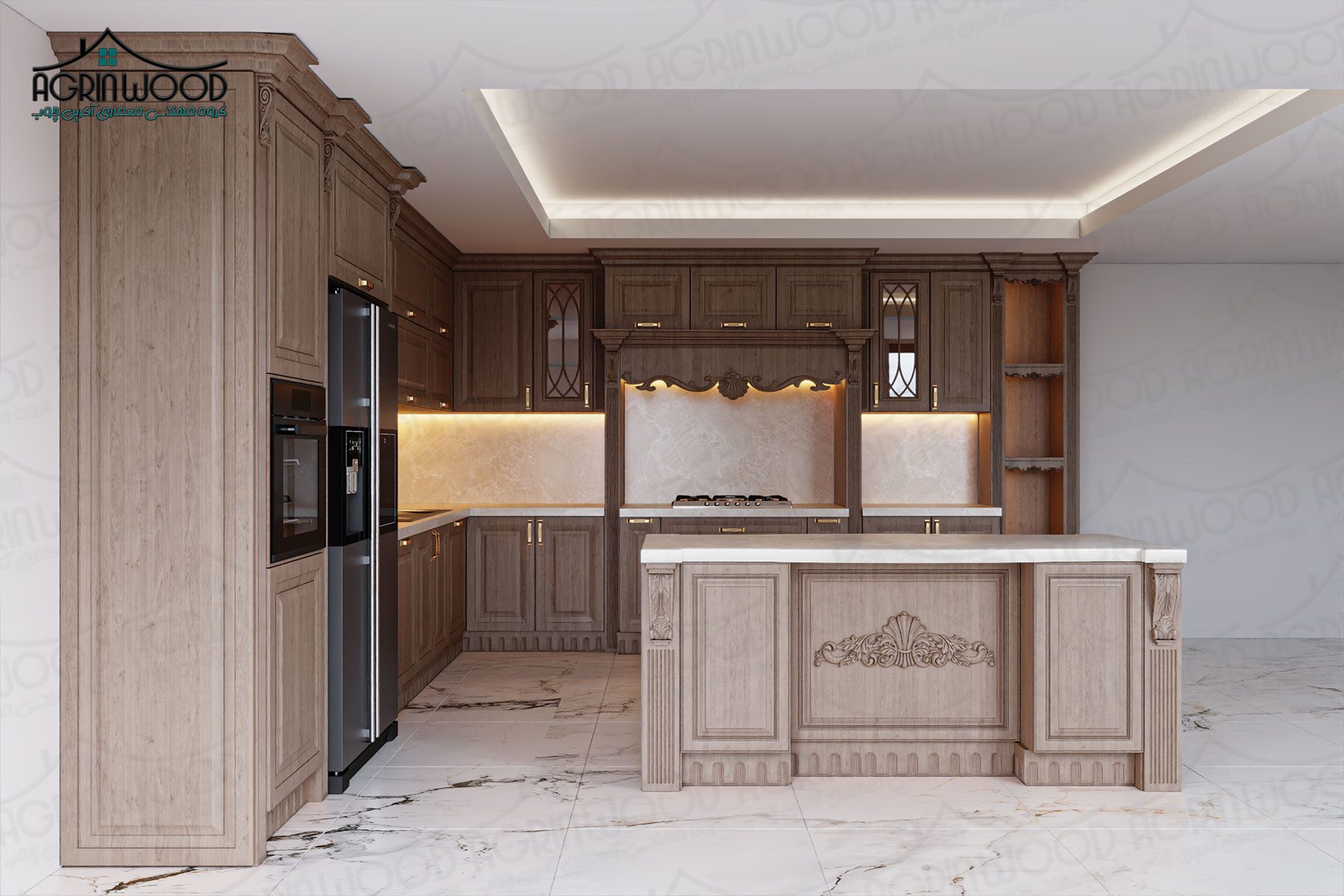 کابینت وکیوم طرح چوب