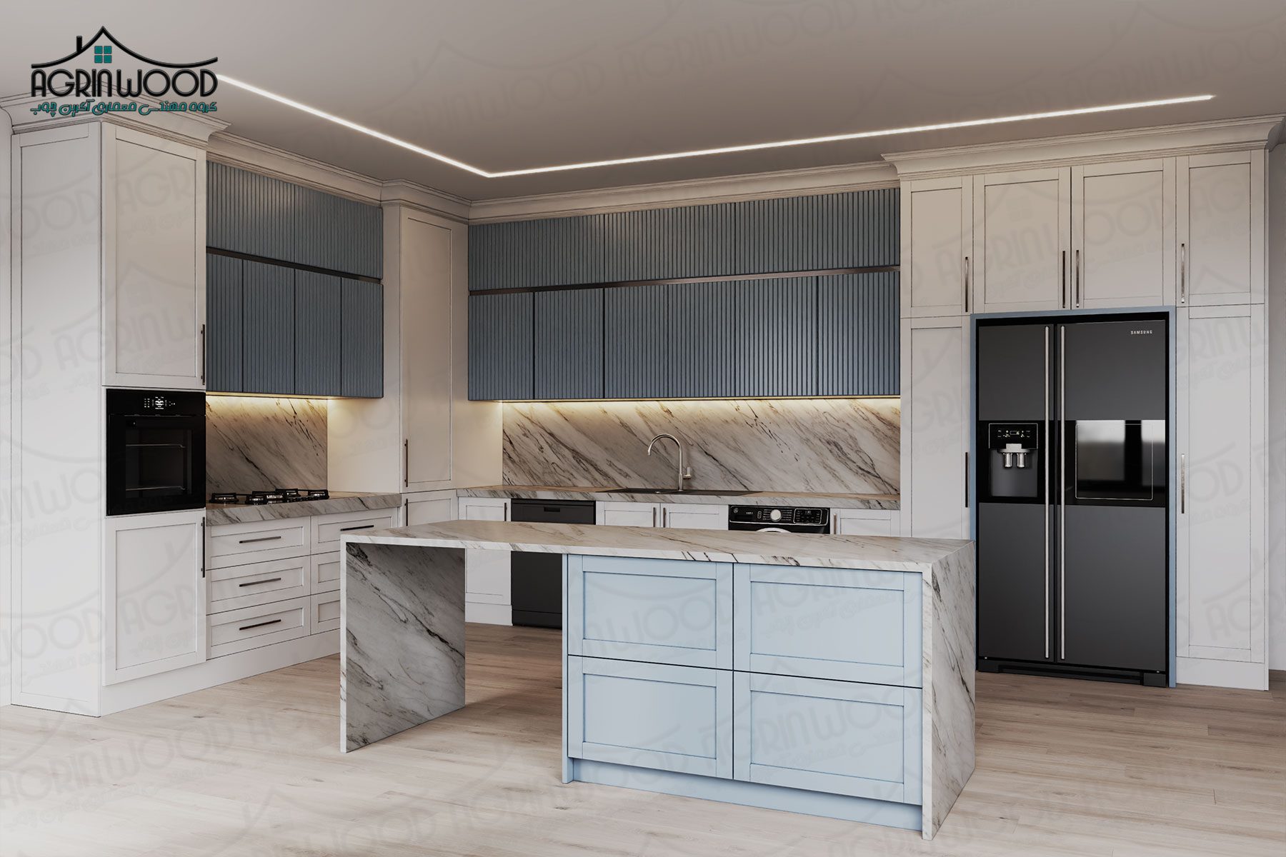 کابینت وکیوم نئوکلاسیک دو رنگ