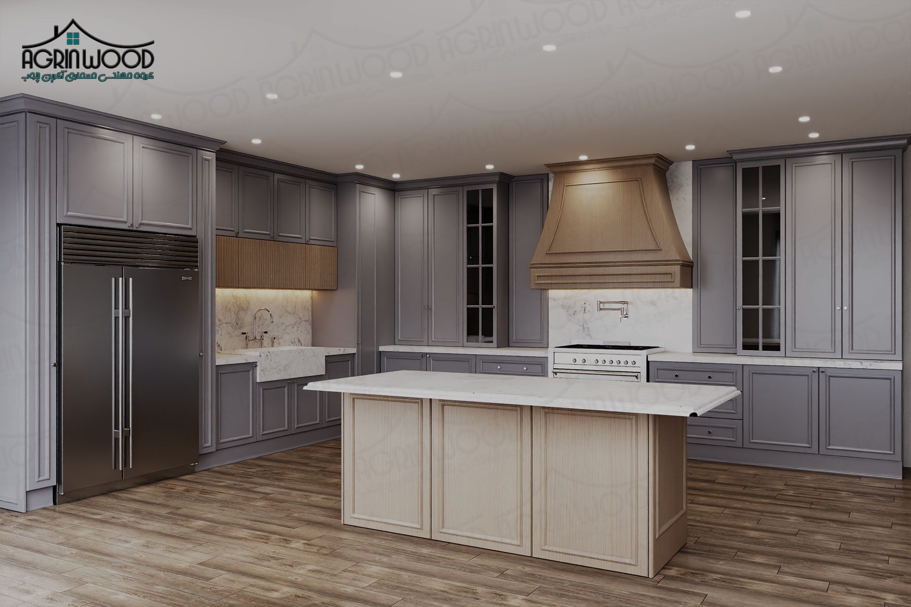 کابینت نئوکلاسیک رنگ یا روکش وکیوم