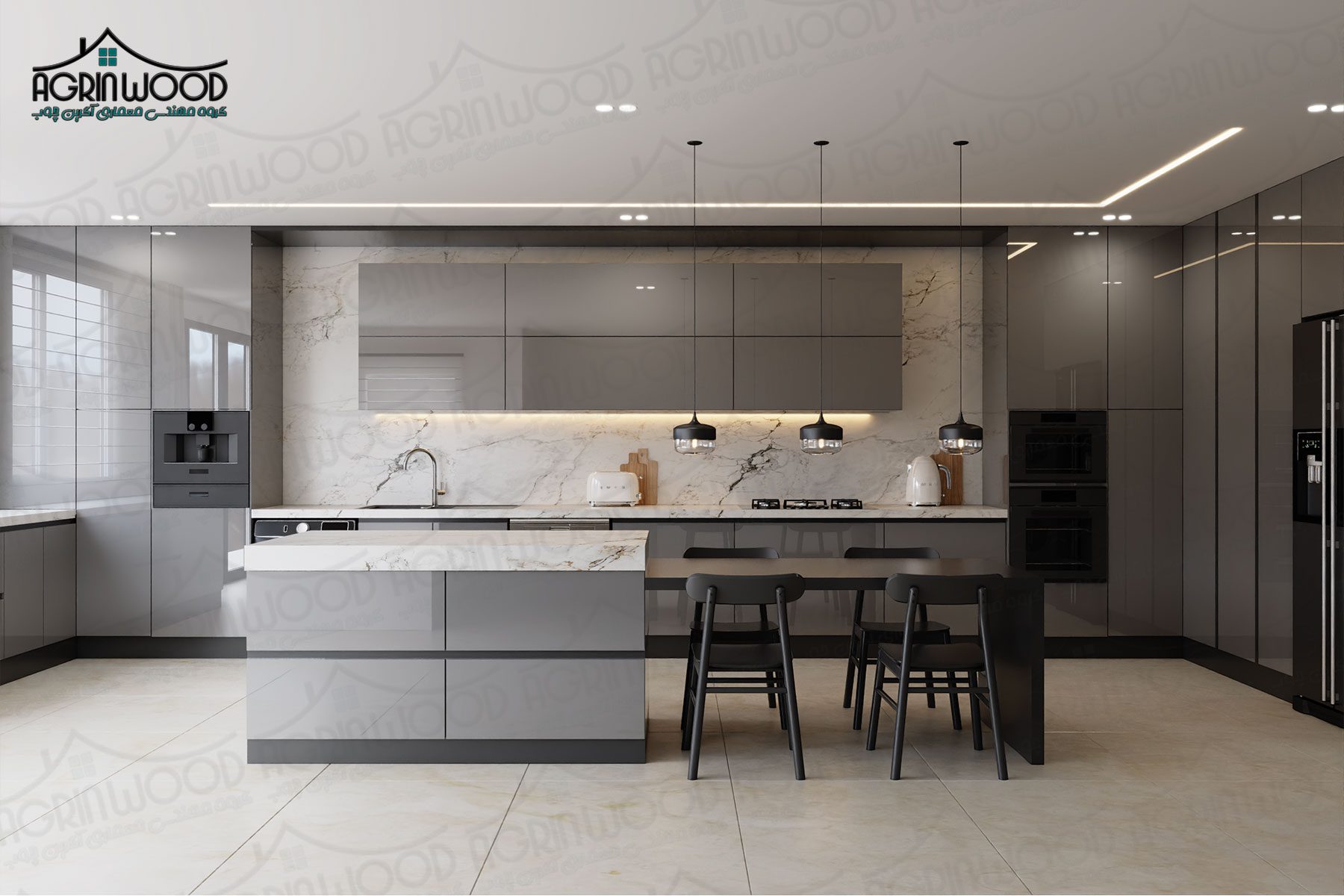 مدل کابینت سفید صدفی