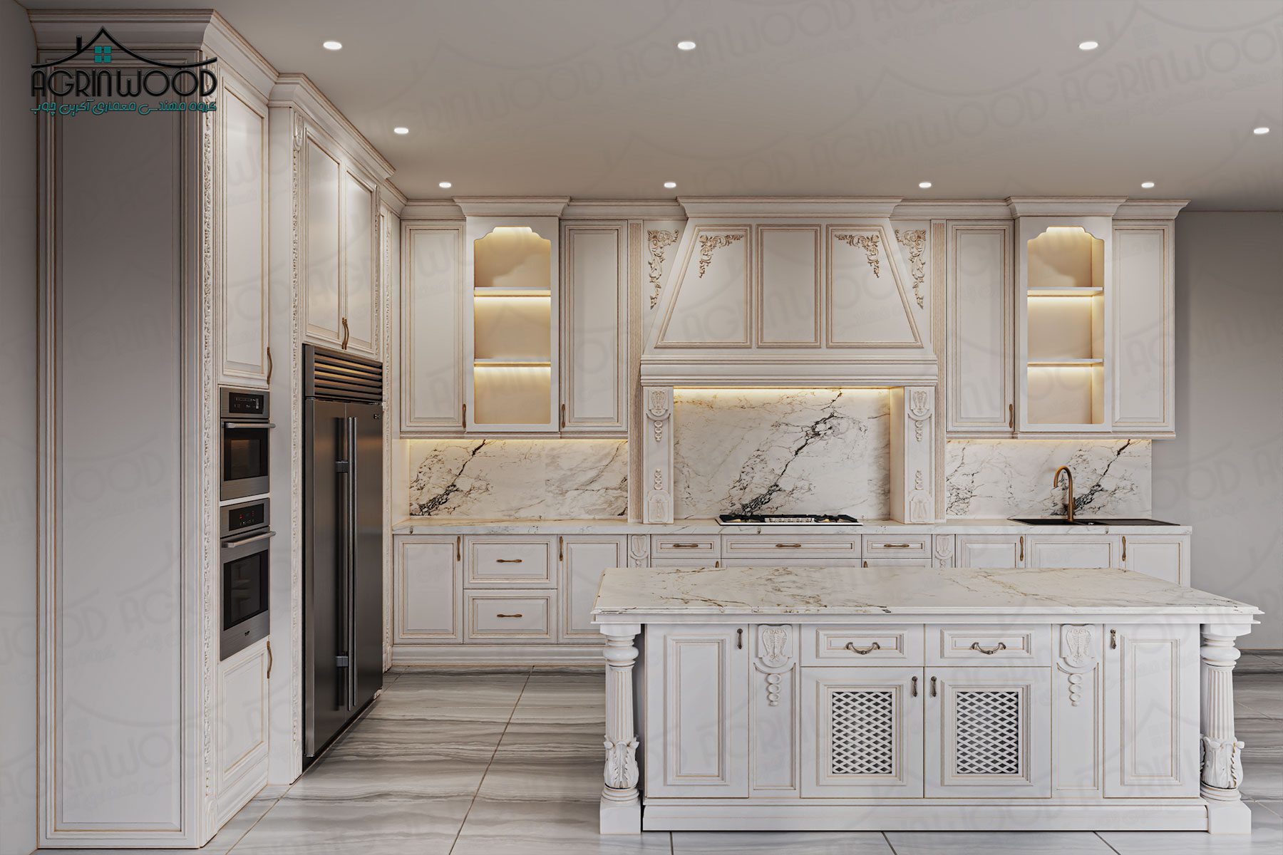 مدل کابینت سفید صدفی