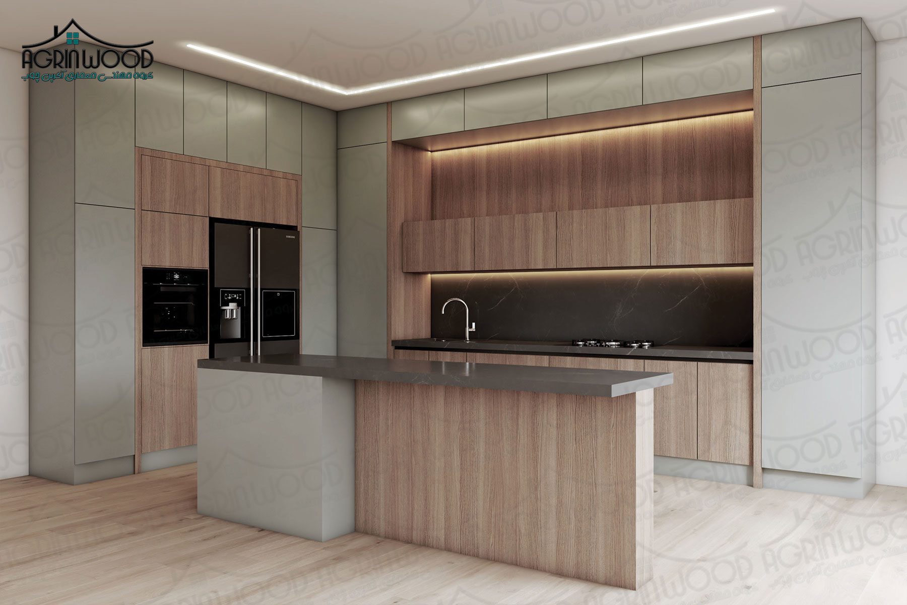 کابینت سبز و کرم