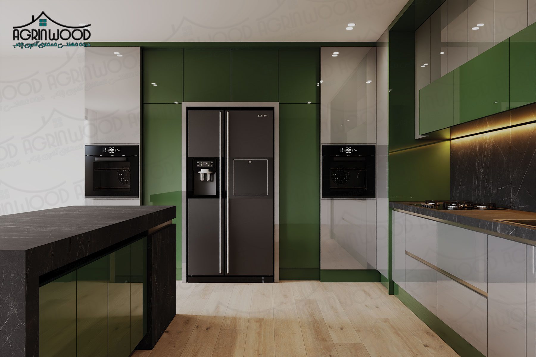 بهترین طرح کابینت دو رنگ