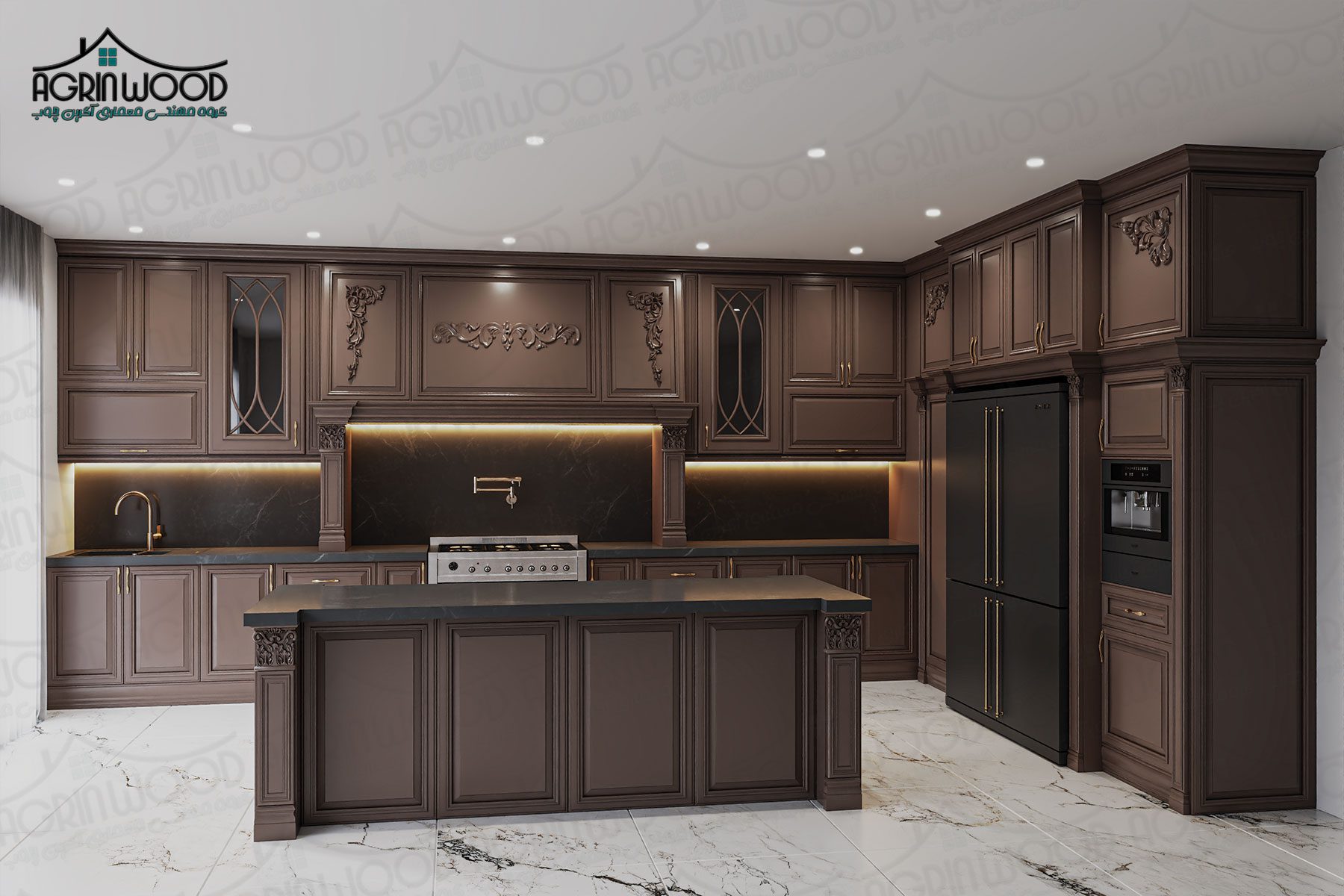 کابینت آشپزخانه تمام چوب کابینت آشپزخانه تمام چوب