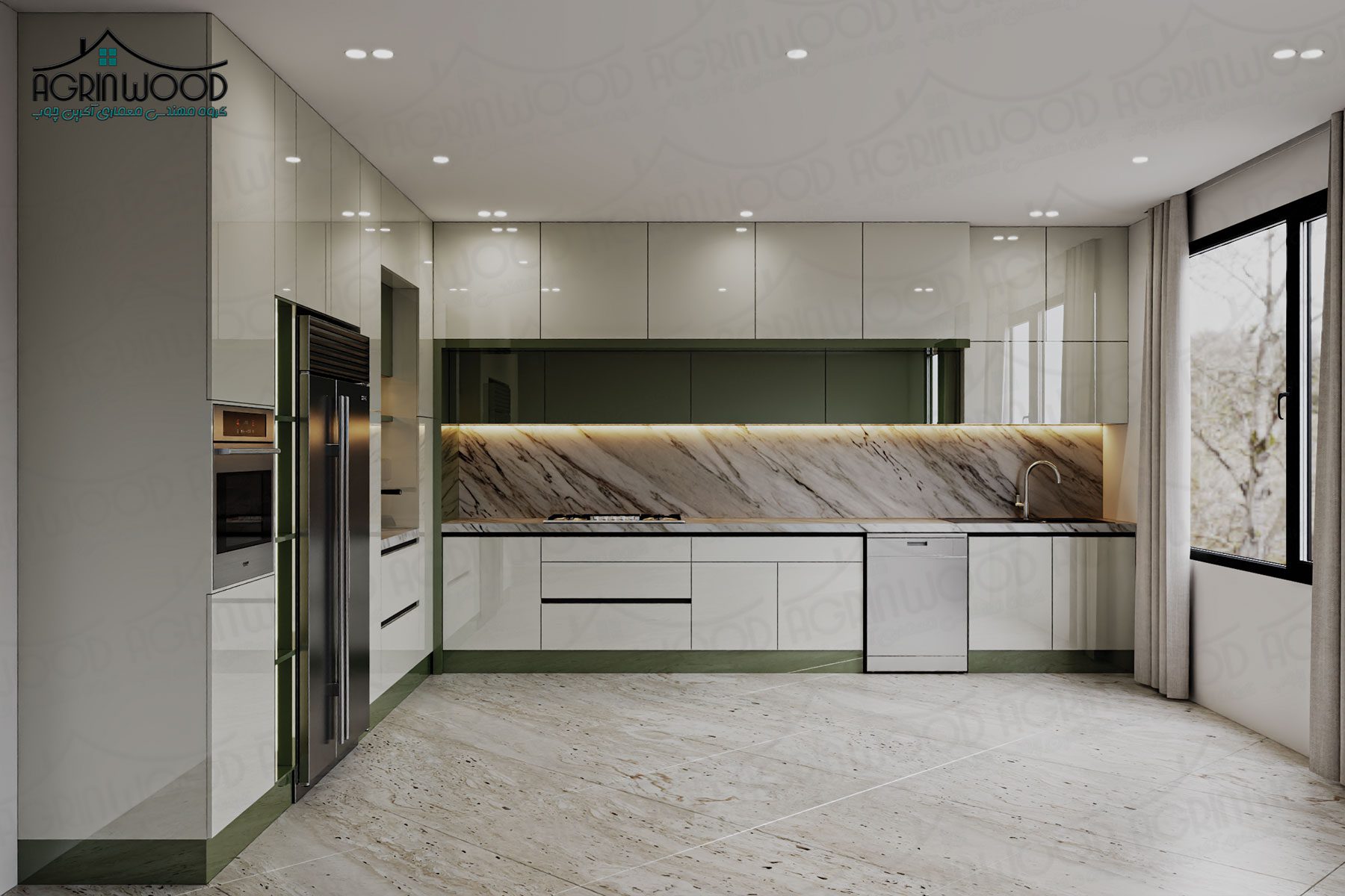 خرید کابینت دو رنگ