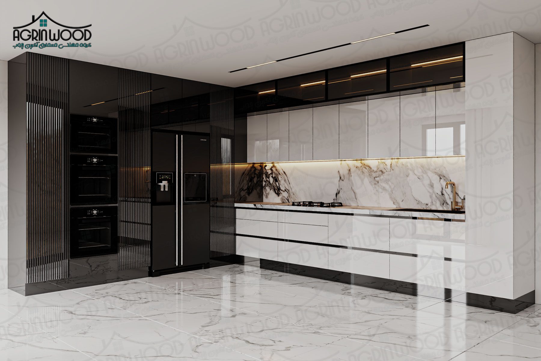 کابینت نوین دو رنگ