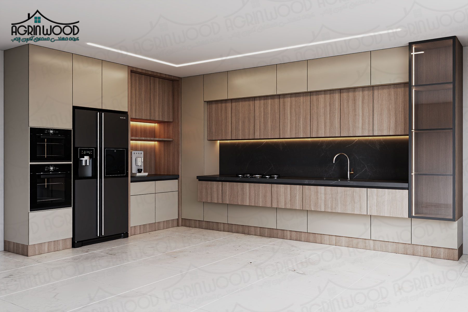 بهترین طرح کابینت دو رنگ