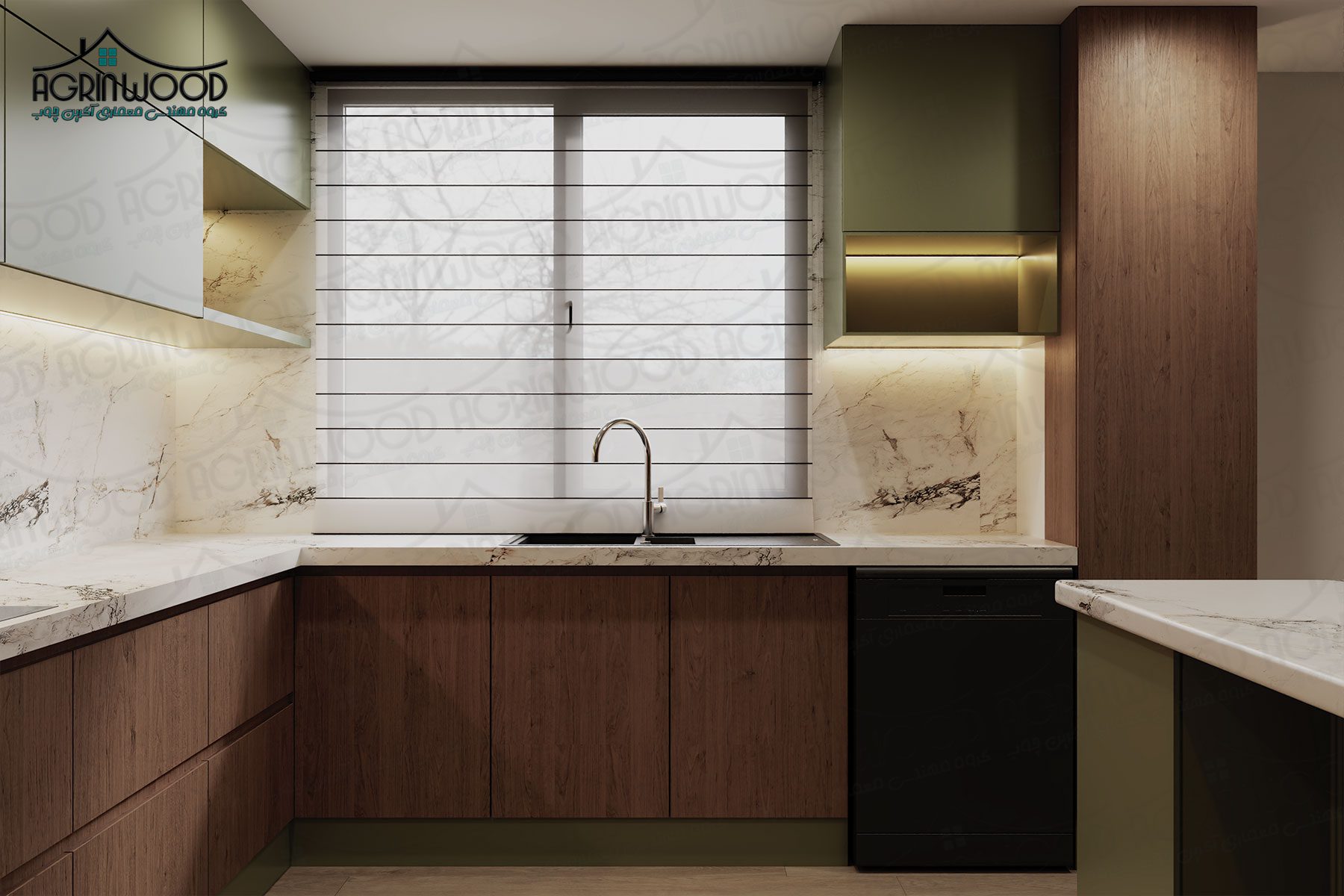 خرید کابینت دو رنگ