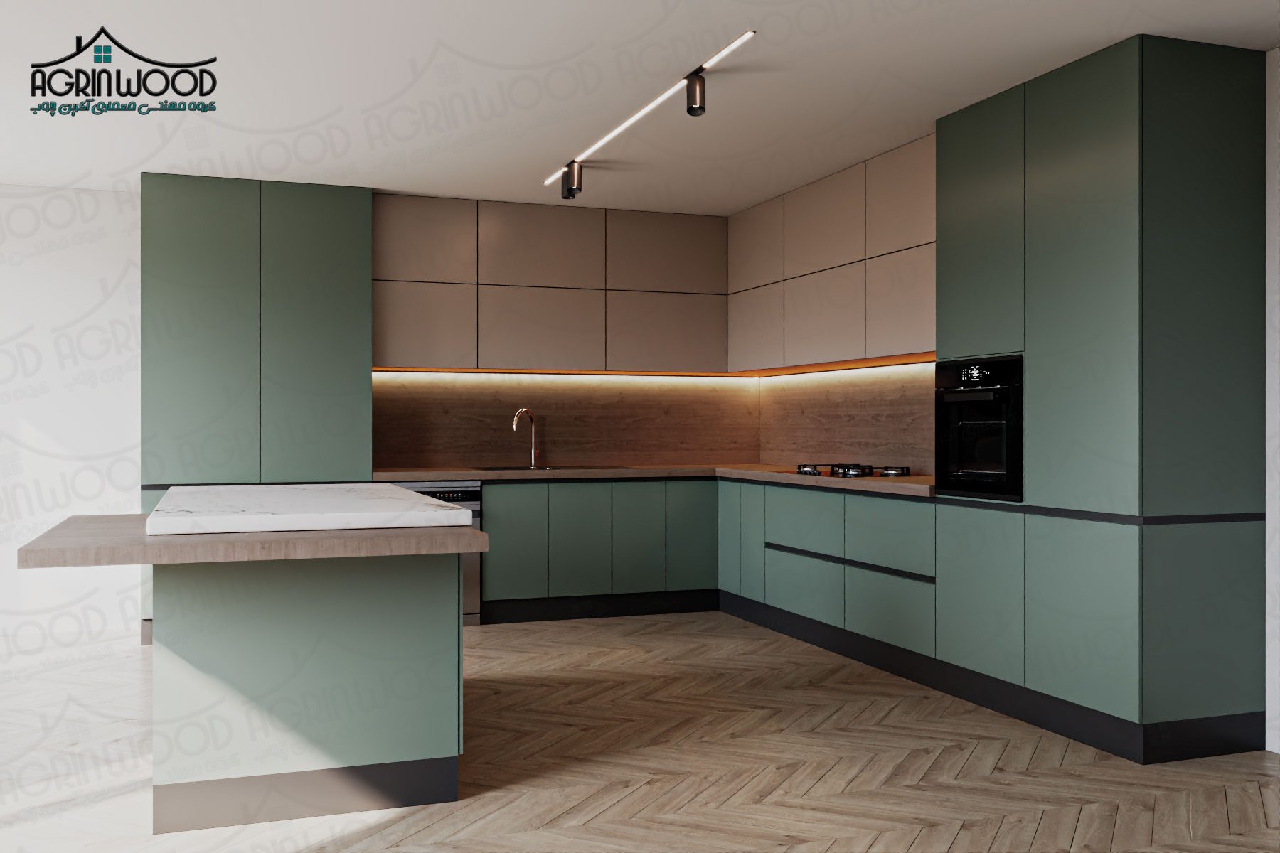 کابینت نوین دو رنگ