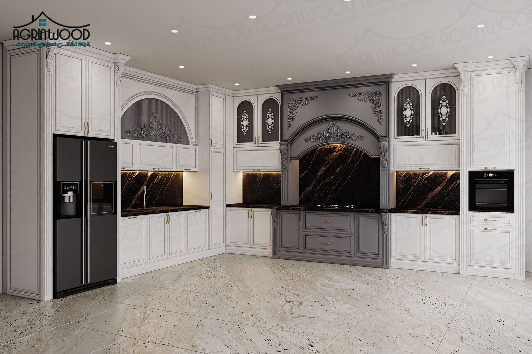 سبک جدید کابینت روکش چوب