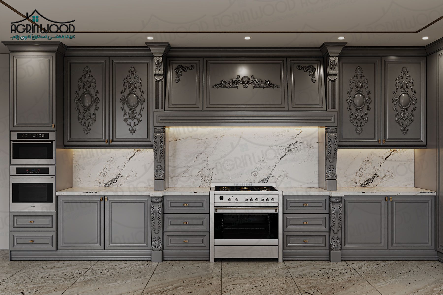 بهترین رنگ کابینت روکش چوب