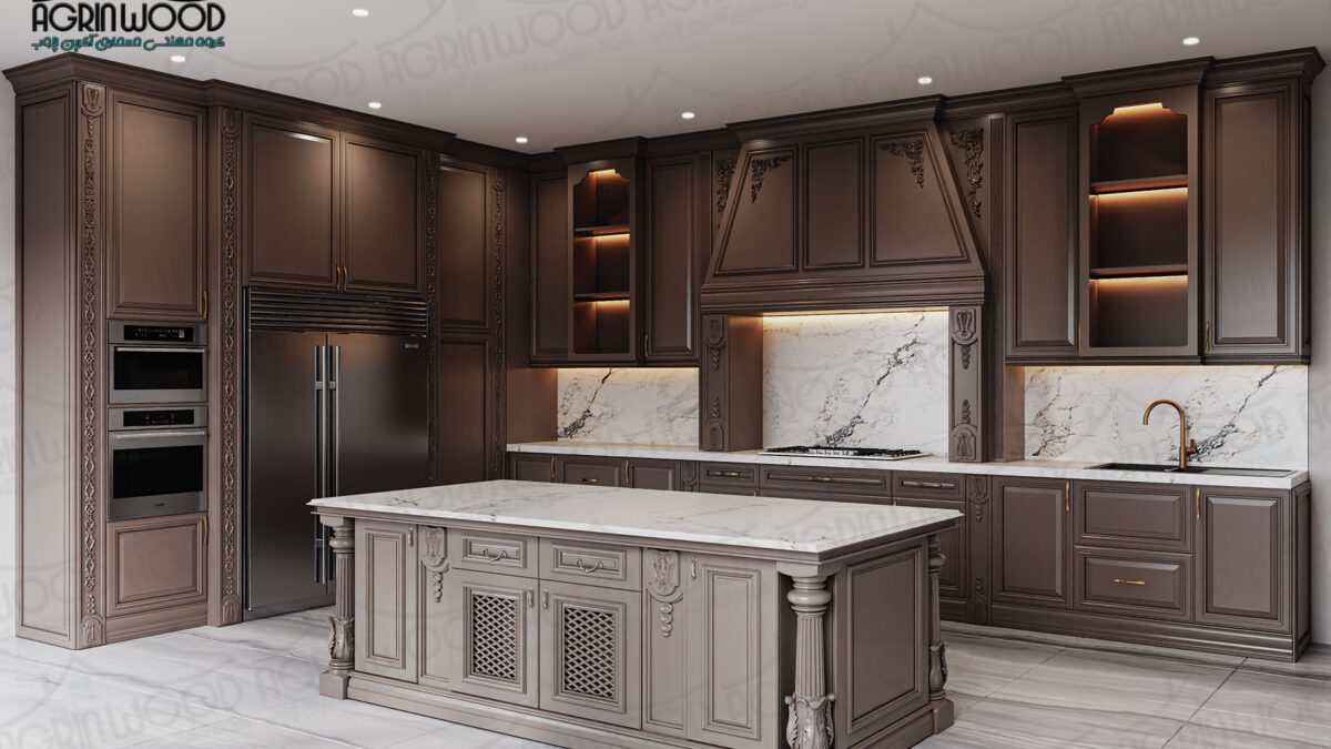 سبک جدید کابینت روکش چوب