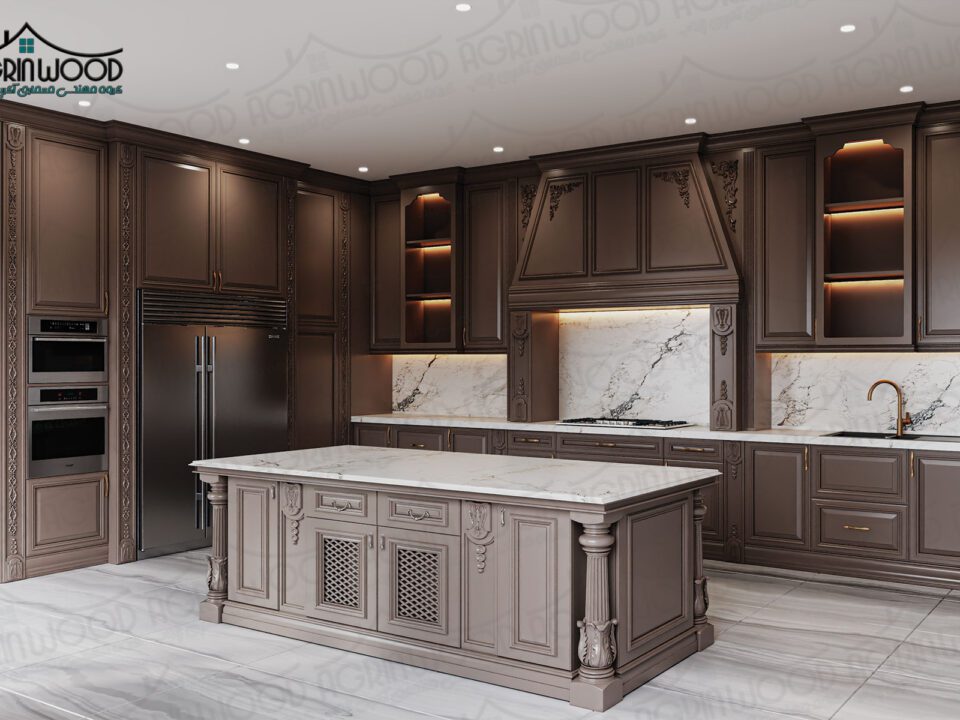 سبک جدید کابینت روکش چوب