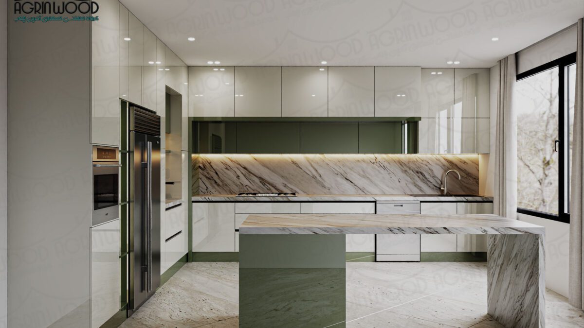 کابینت سبز و کرم