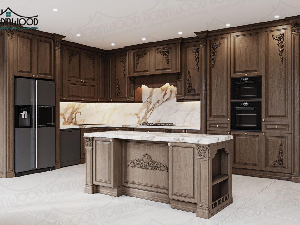 کابینت آشپزخانه تمام چوب