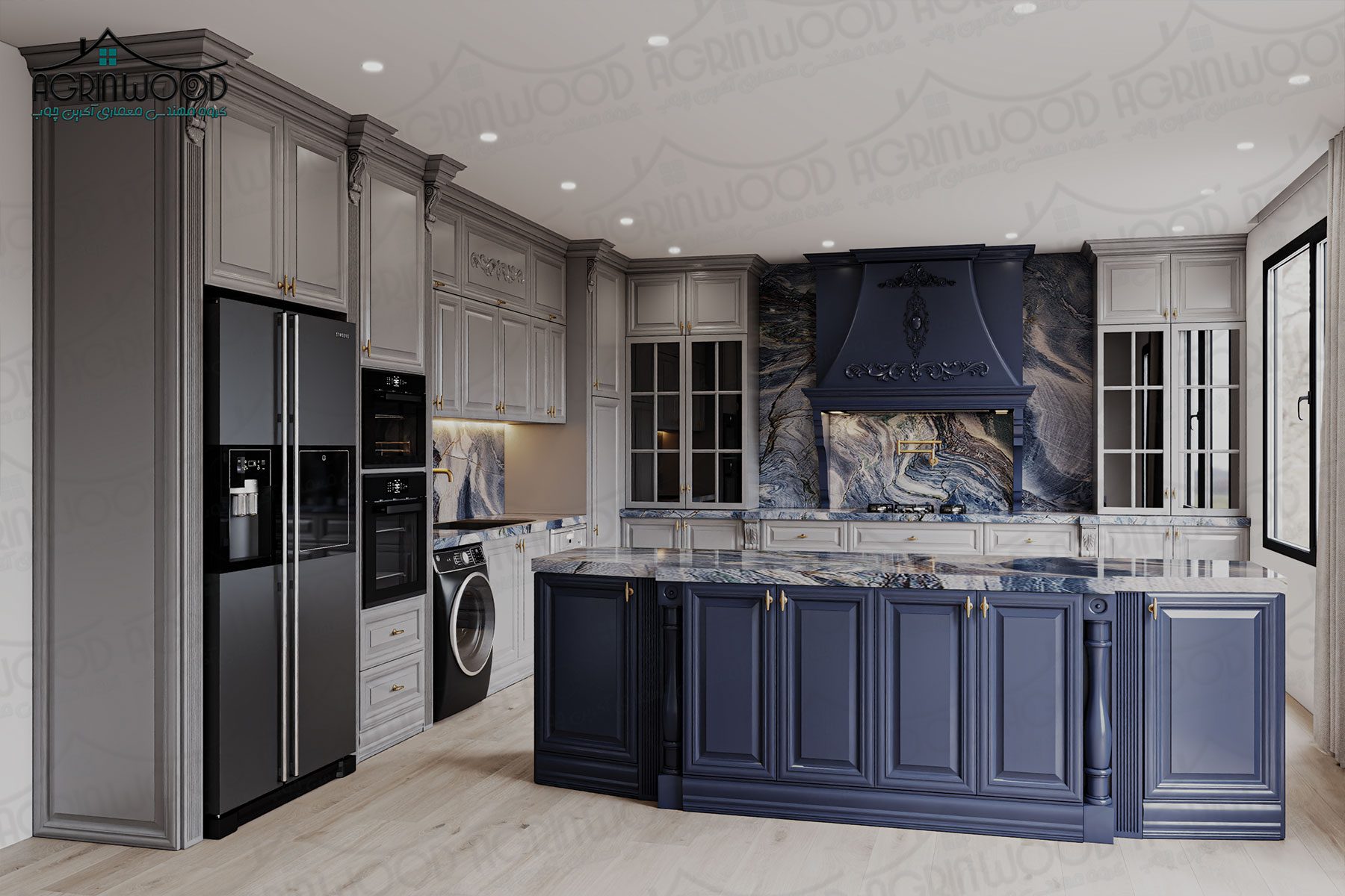 خرید کابینت دو رنگ