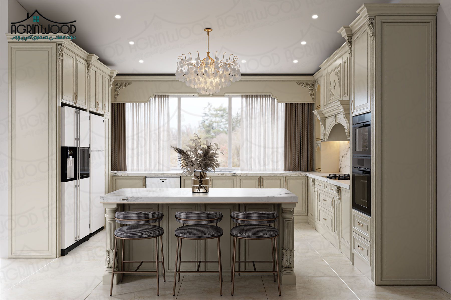 جدیدترین کابینت کلاسیک کرم