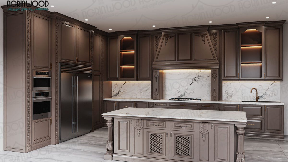 کابینت روکش چوب بلوط