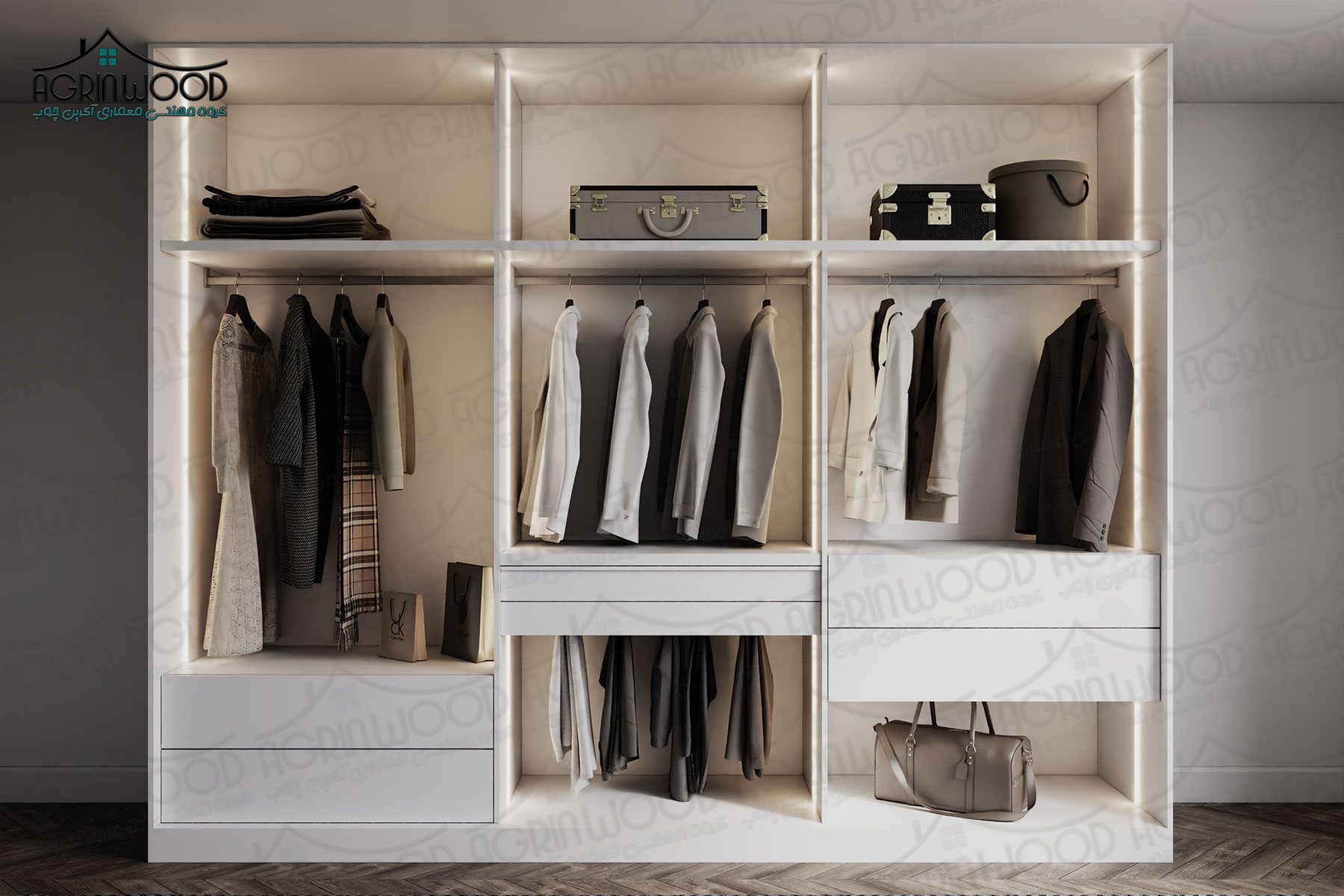 کمد دیواری جدید مدرن ساده