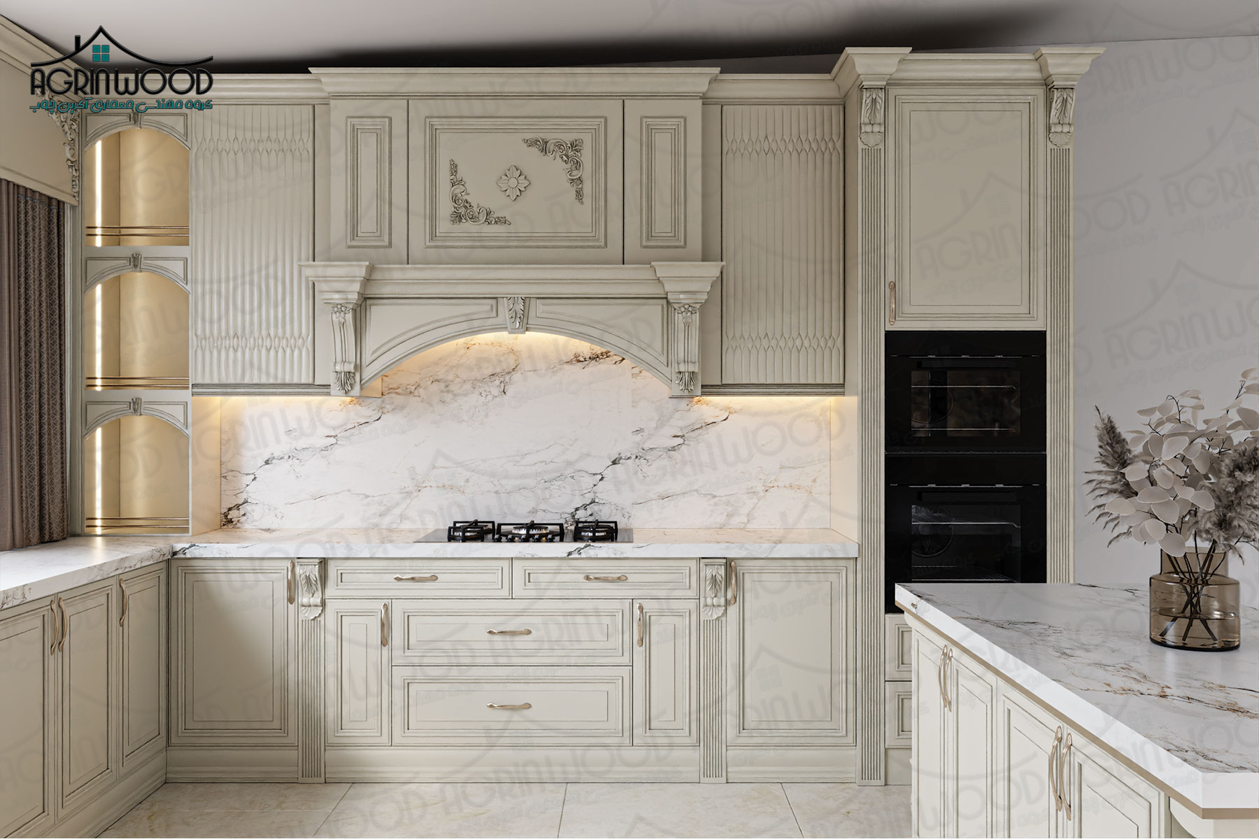 جدیدترین کابینت کلاسیک کرم