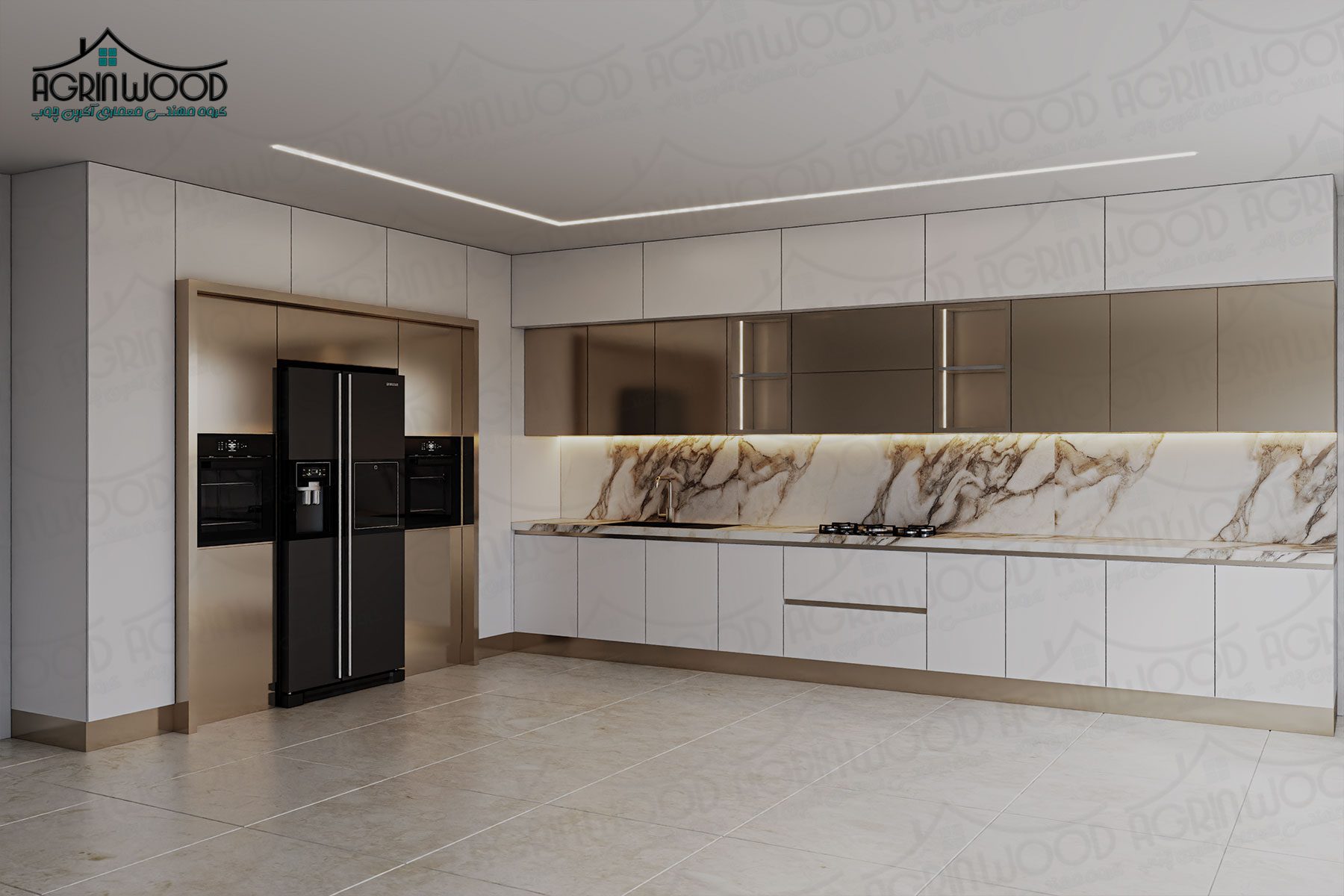 مدل کابینت های گلاس سفید طلایی مدل کابینت های گلاس سفید طلایی