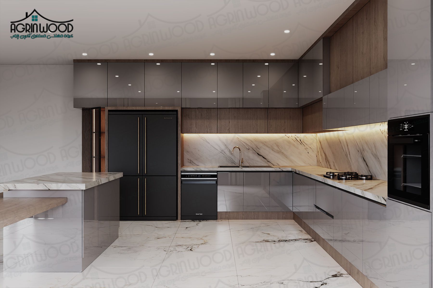 ۳ ترکیب دو رنگ کابینت