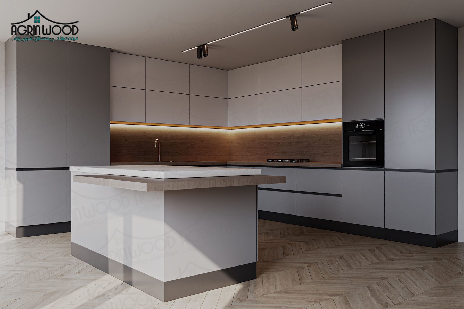 ۳ مدل کابینت ام دی اف دو رنگ ۳ مدل کابینت ام دی اف دو رنگ