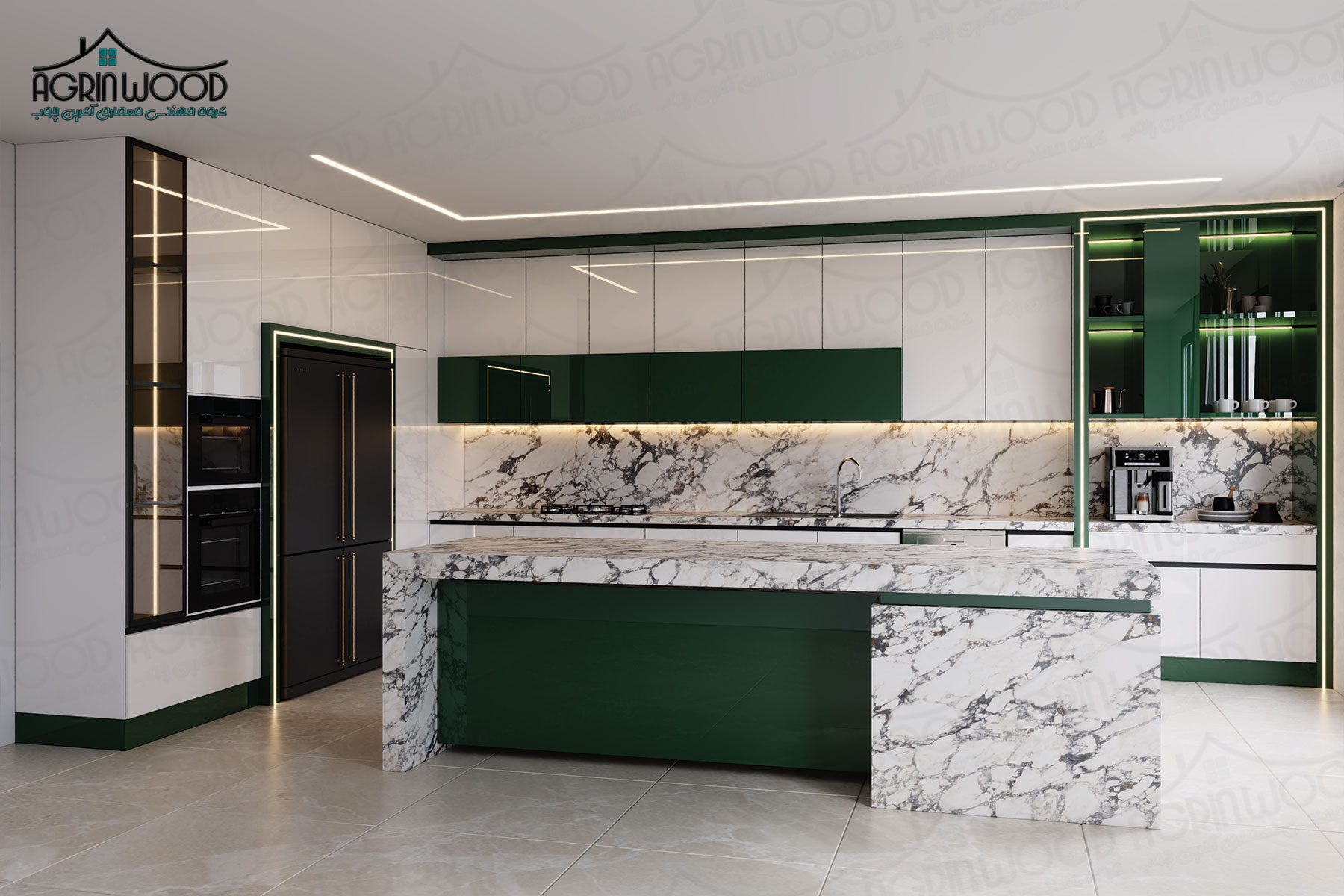 کابینت های گلاس با درب فریم لس کابینت های گلاس با درب فریم لس