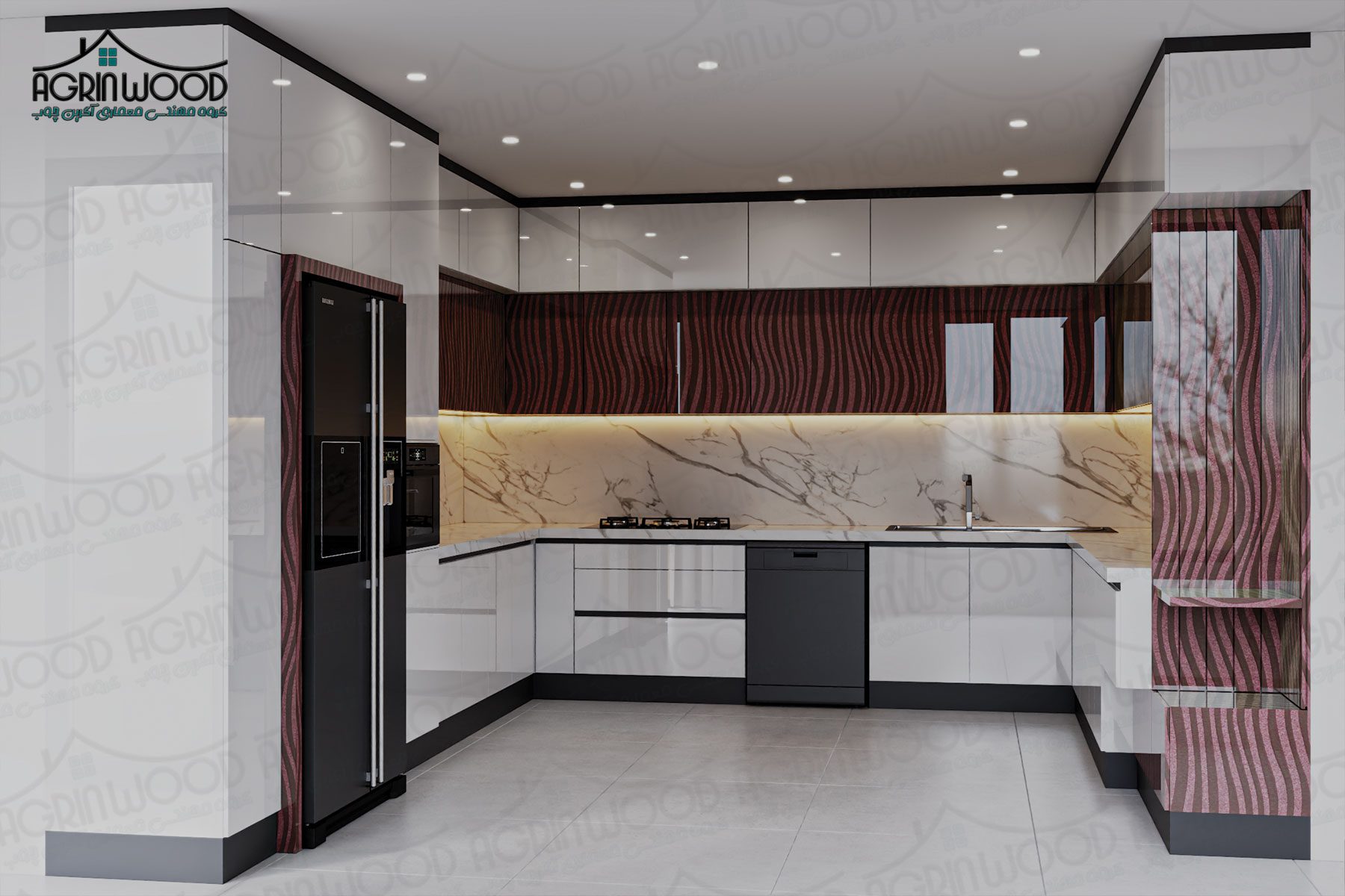 ۳ ترکیب دو رنگ کابینت