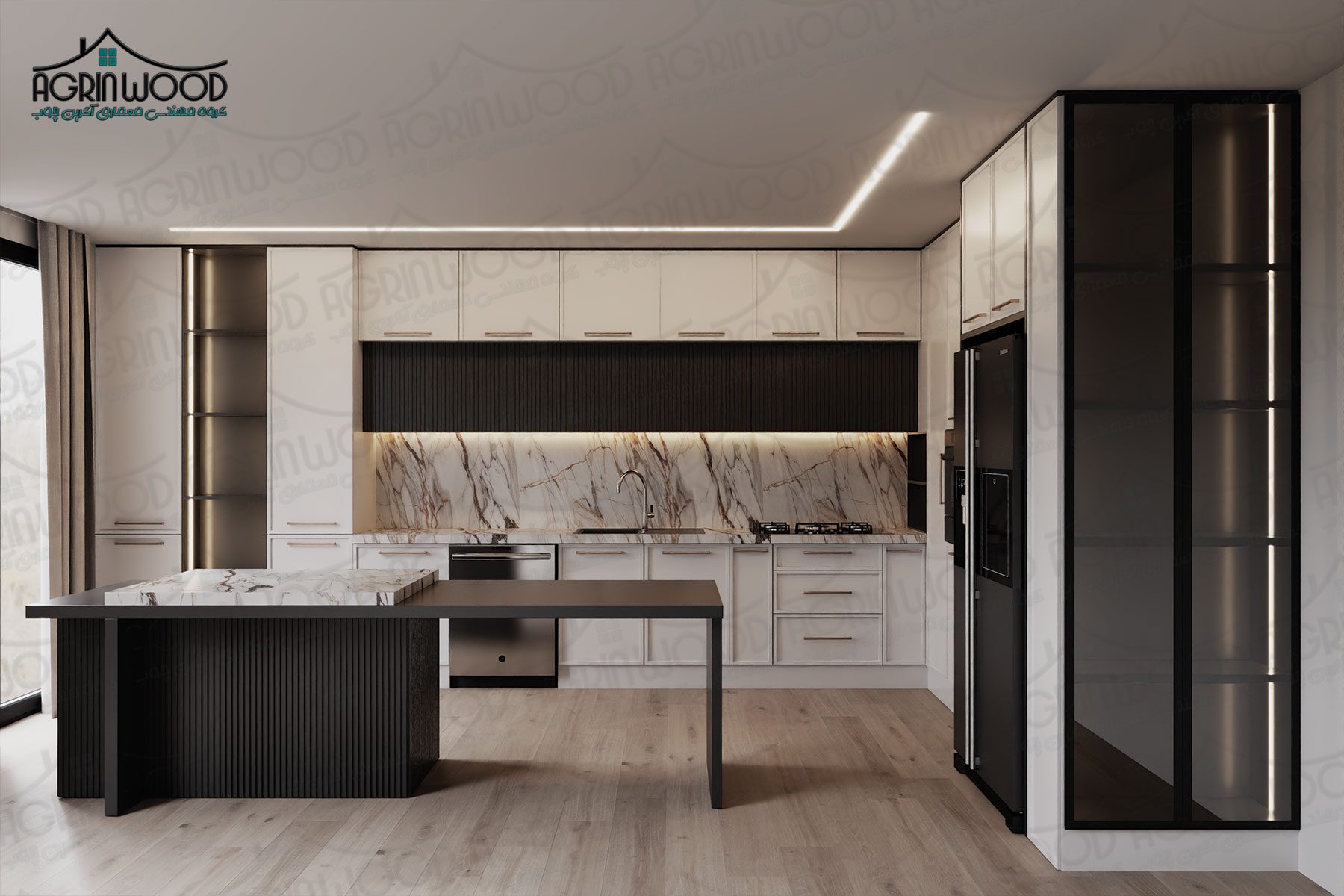 ۲ ترکیب رنگی جذاب برای کابینت کف تراش