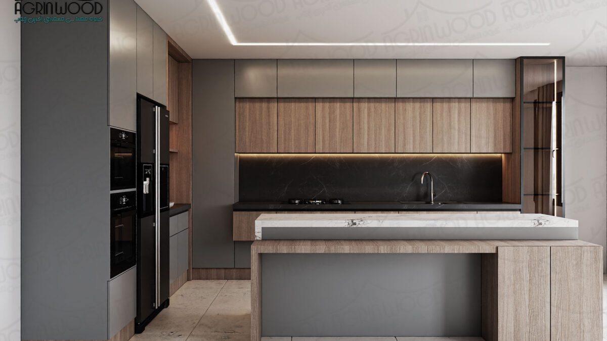 کابینت ام دی اف با درب فریم لس