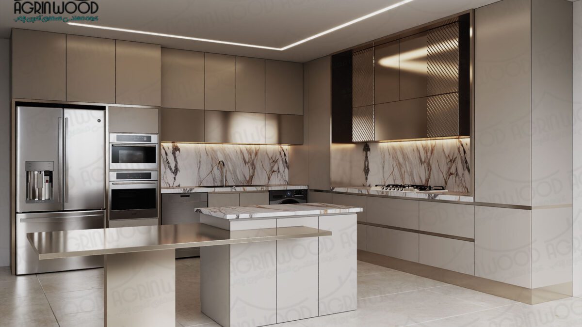 ۳ مدل کابینت ام دی اف دو رنگ