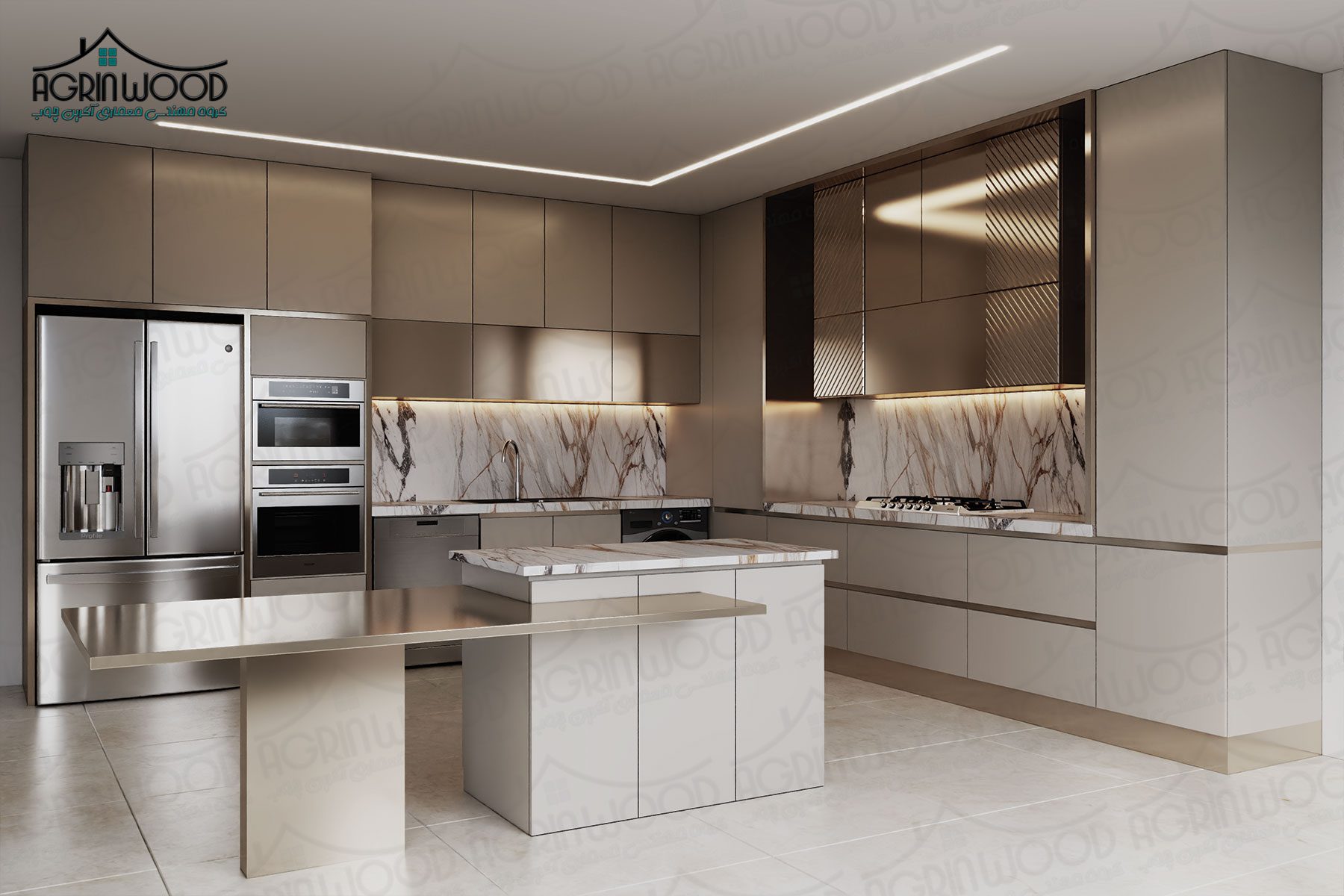 ۳ مدل کابینت ام دی اف دو رنگ