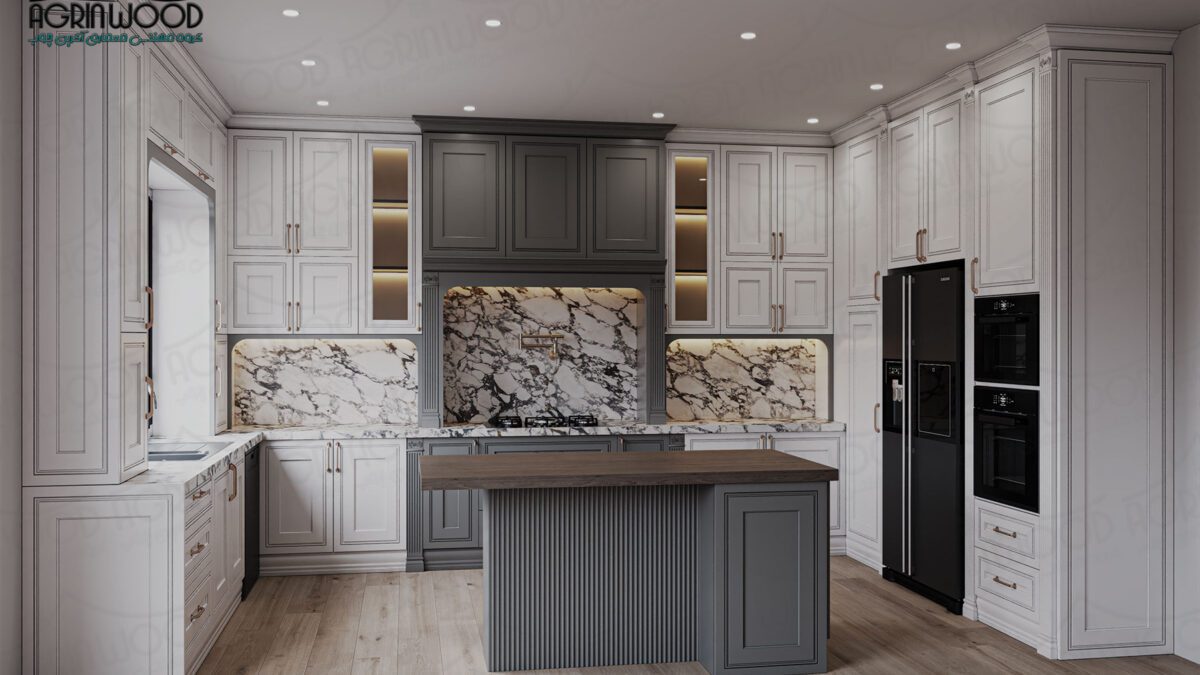 ۲ ترکیب رنگی جذاب برای کابینت کف تراش