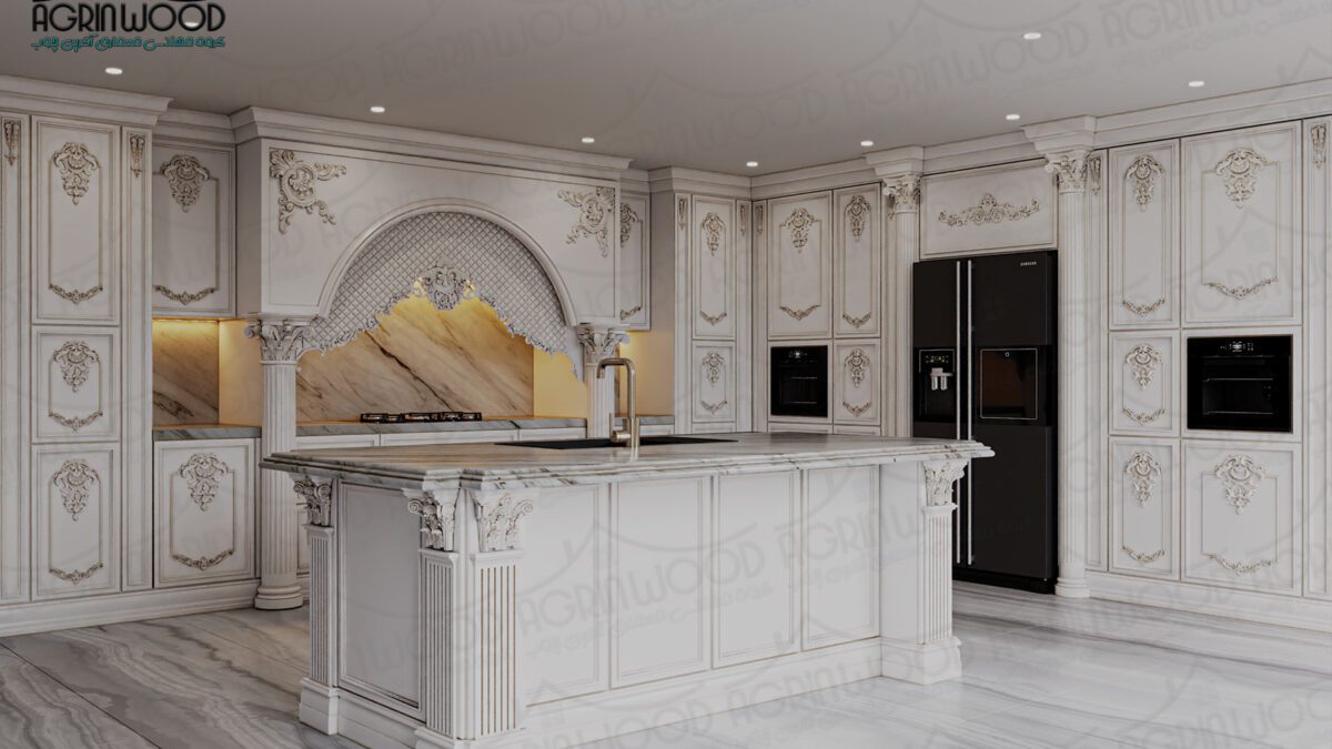 کابینت ممبران با گل و منبت