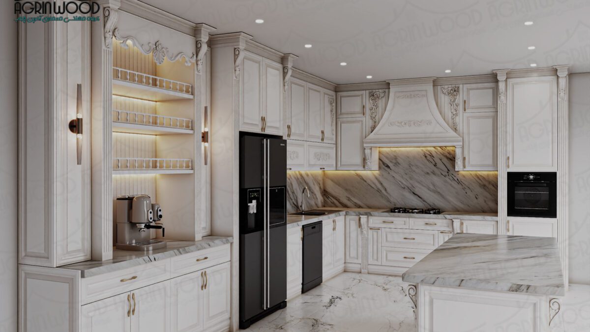 کابینت روکش چوب ساده