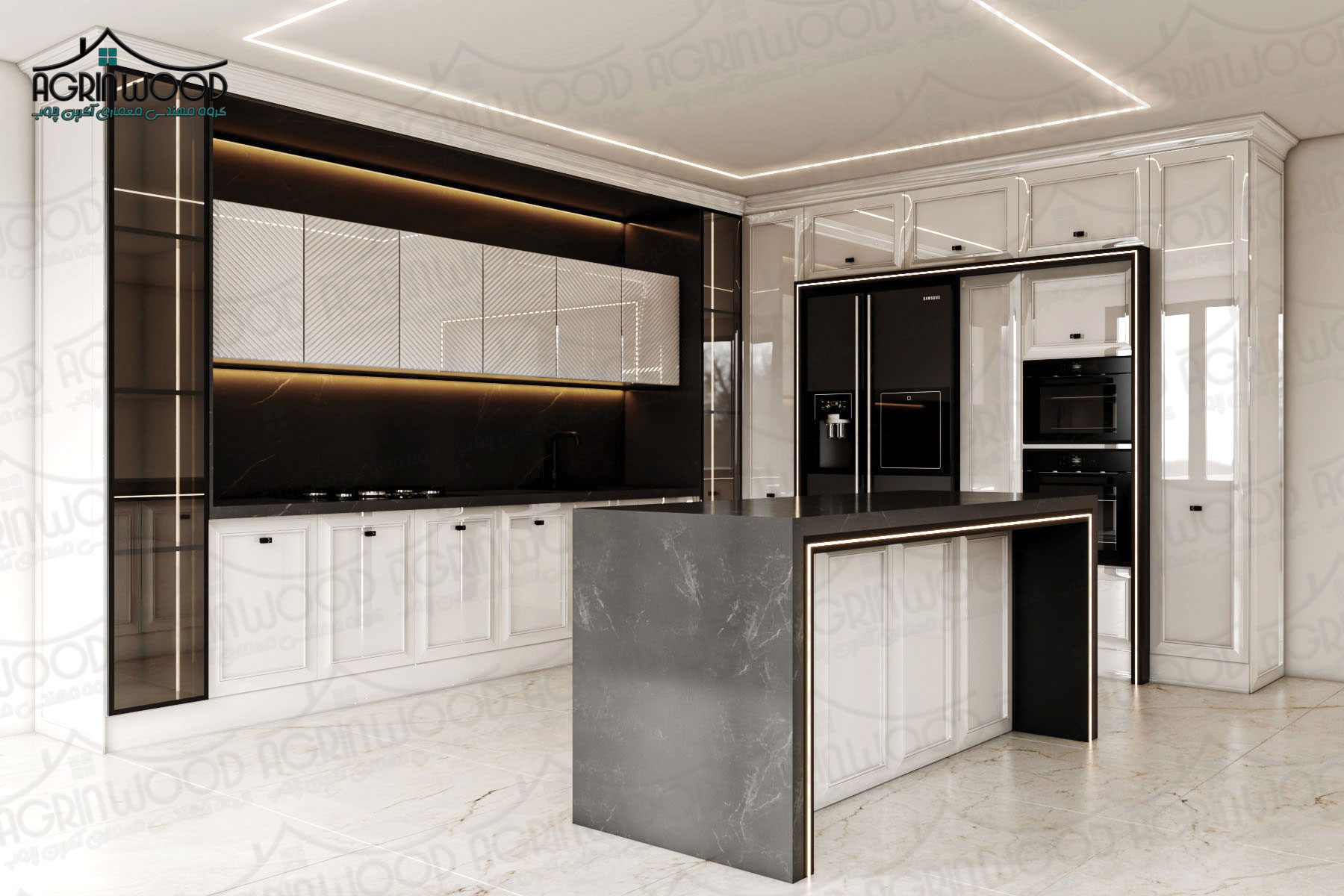 بهترین کابینت با درب شیشه ای