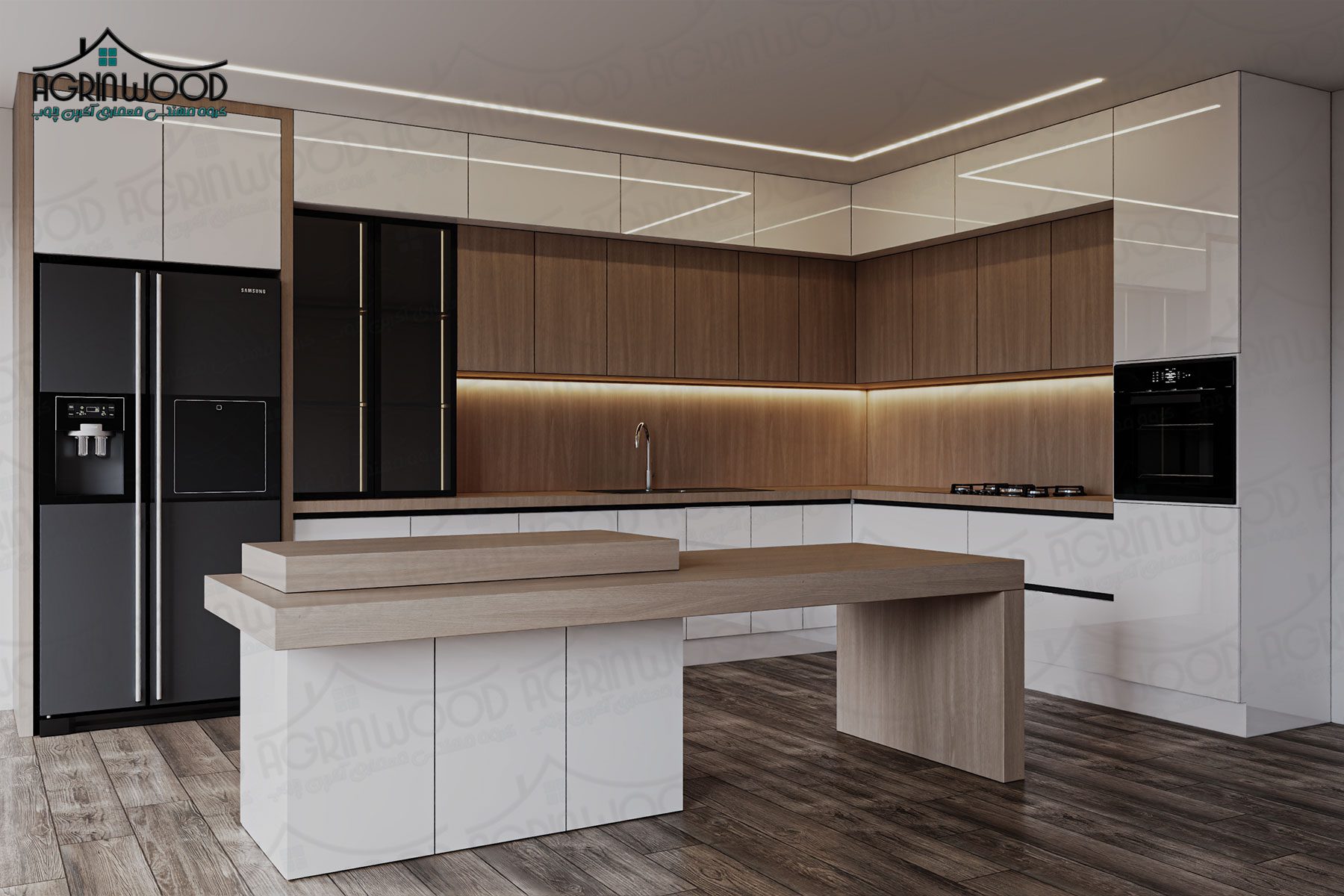 کابینت روکش چوب و ام‌ دی‌ اف