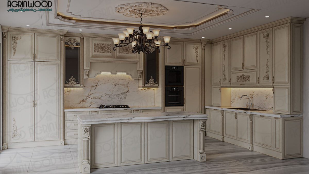 ترکیب سنگ رویه و کابینت