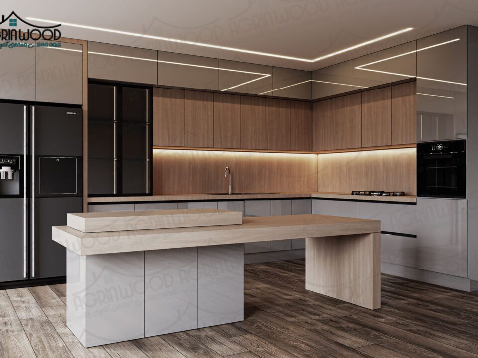ترکیب رنگی کابینت چوبی