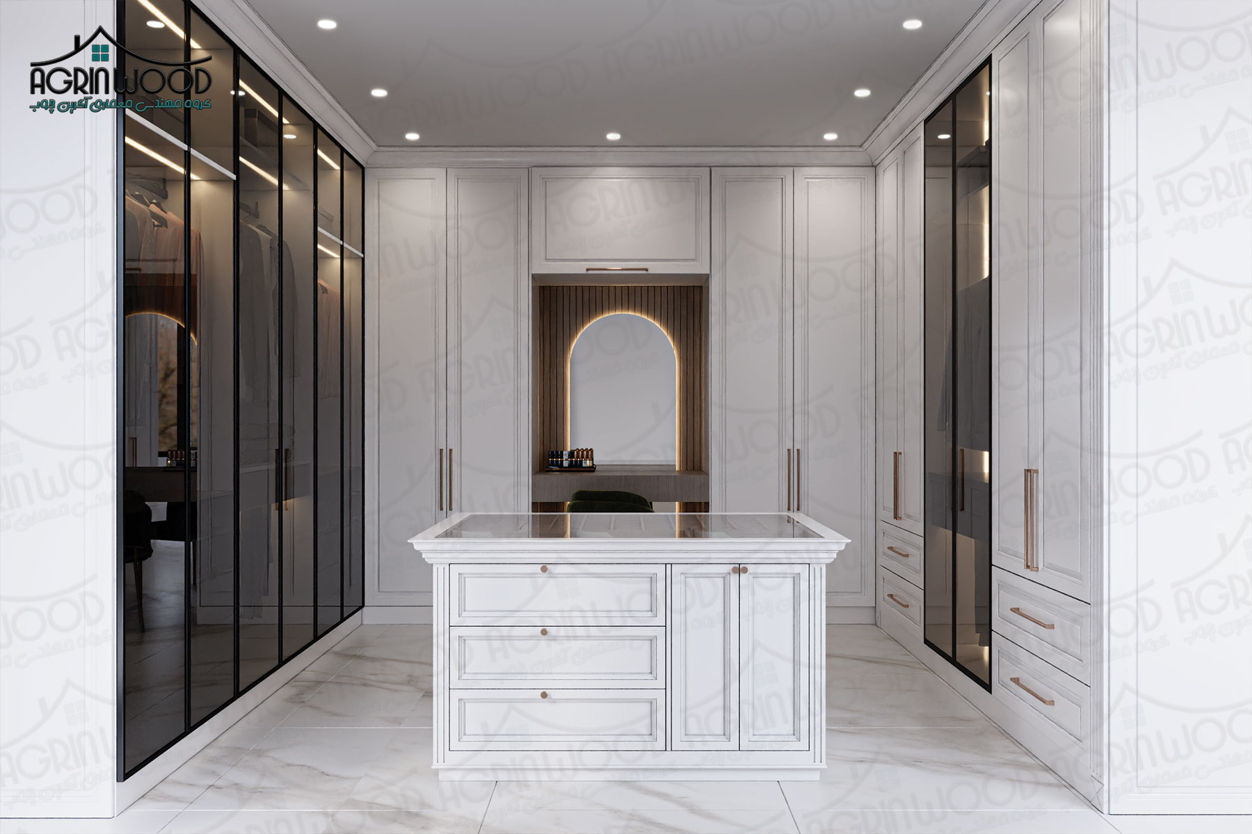 ست کابینت و کمد با درب فریم لس
