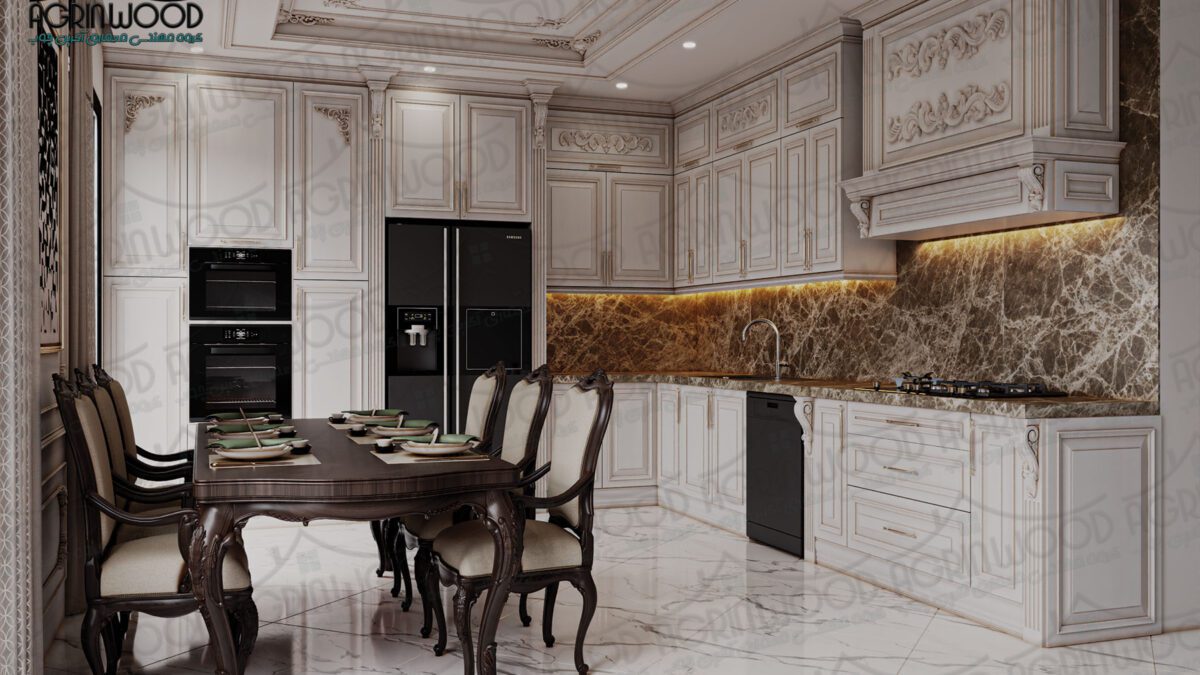 کابینت روکش چوب سفید