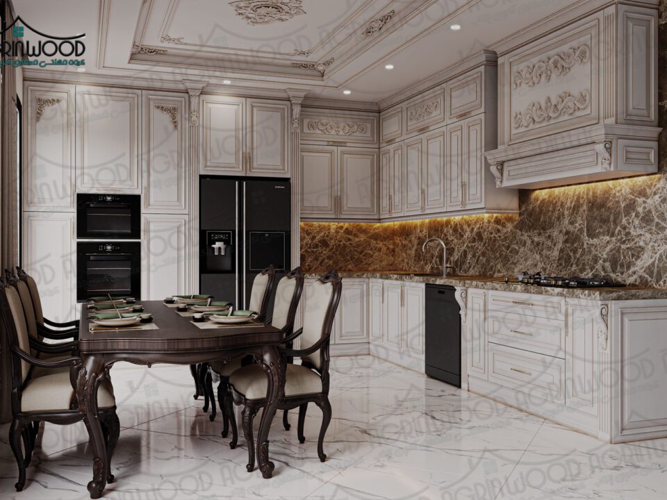 کابینت روکش چوب سفید