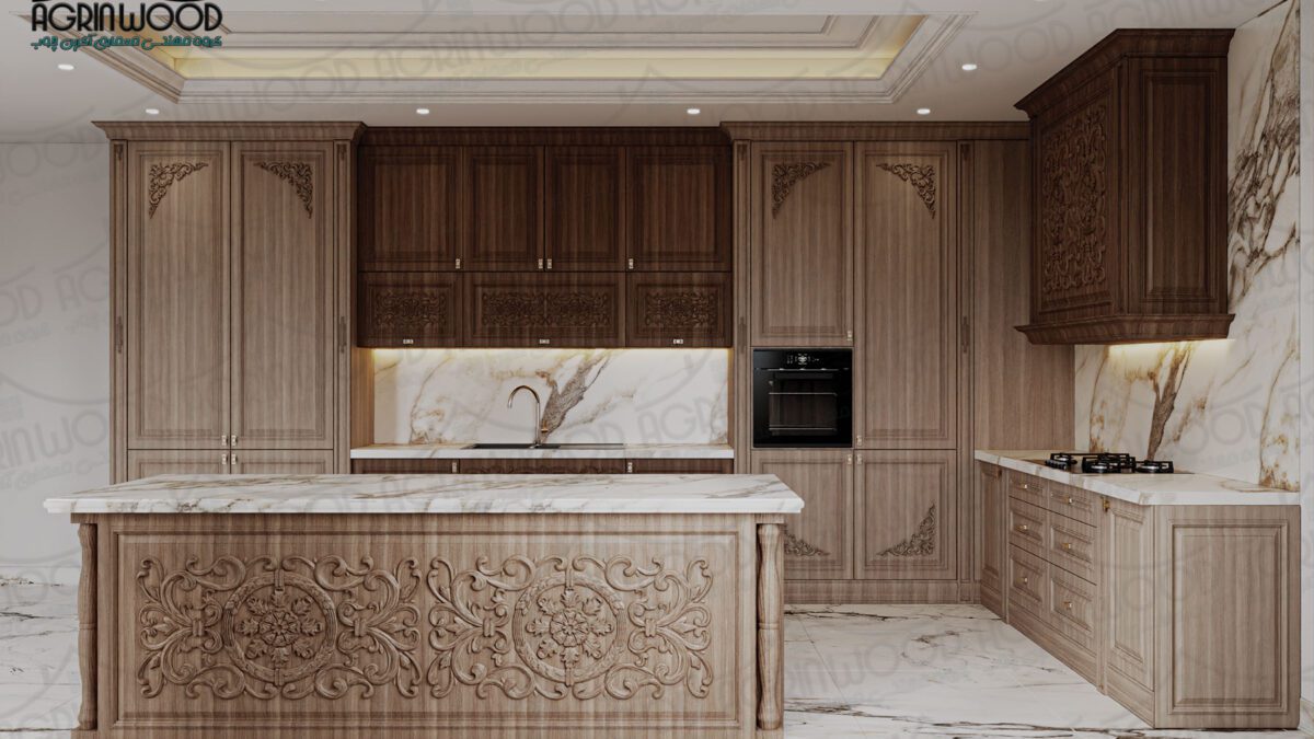 کابینت روکش چوب و ام دی اف