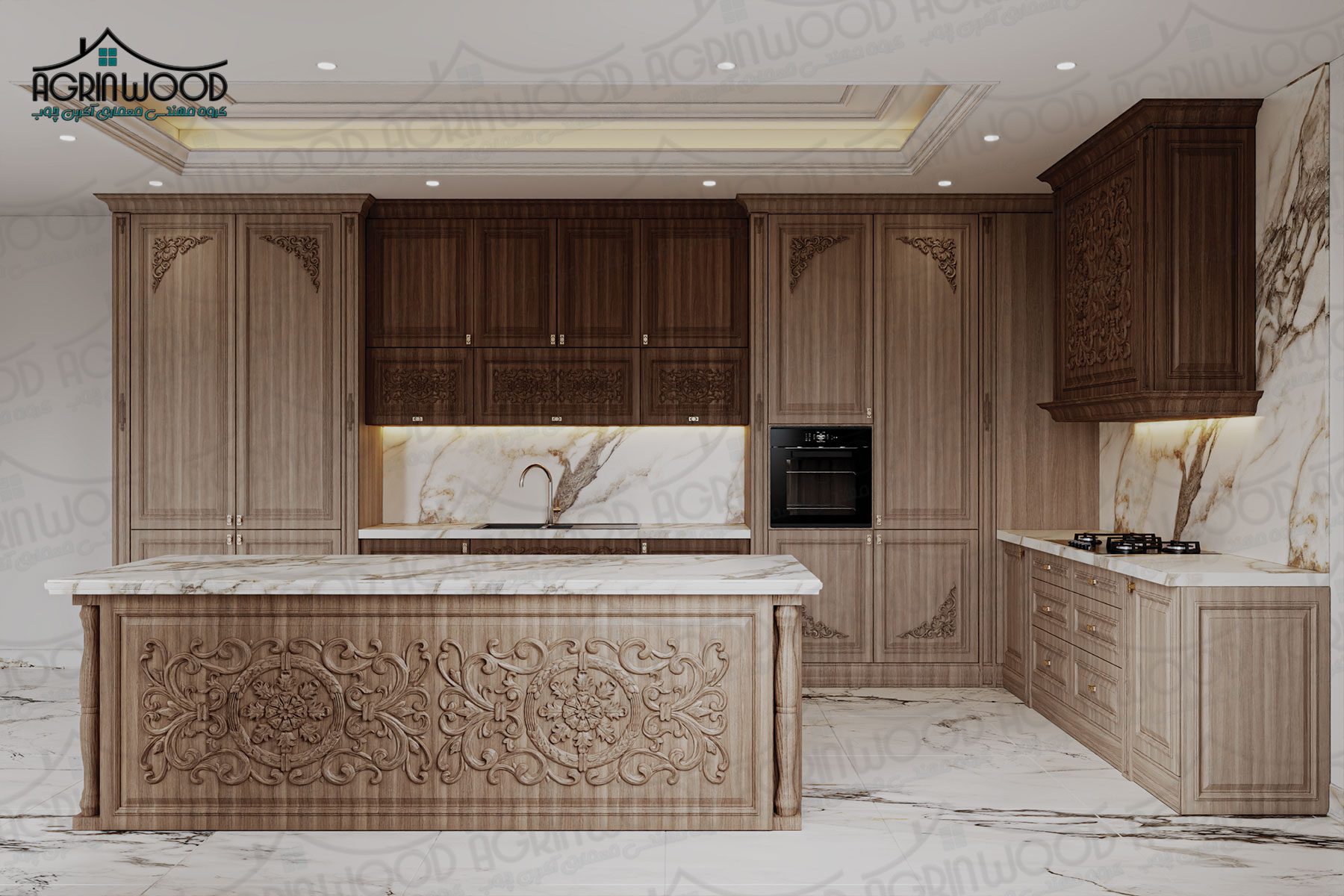 کابینت روکش چوب و ام دی اف