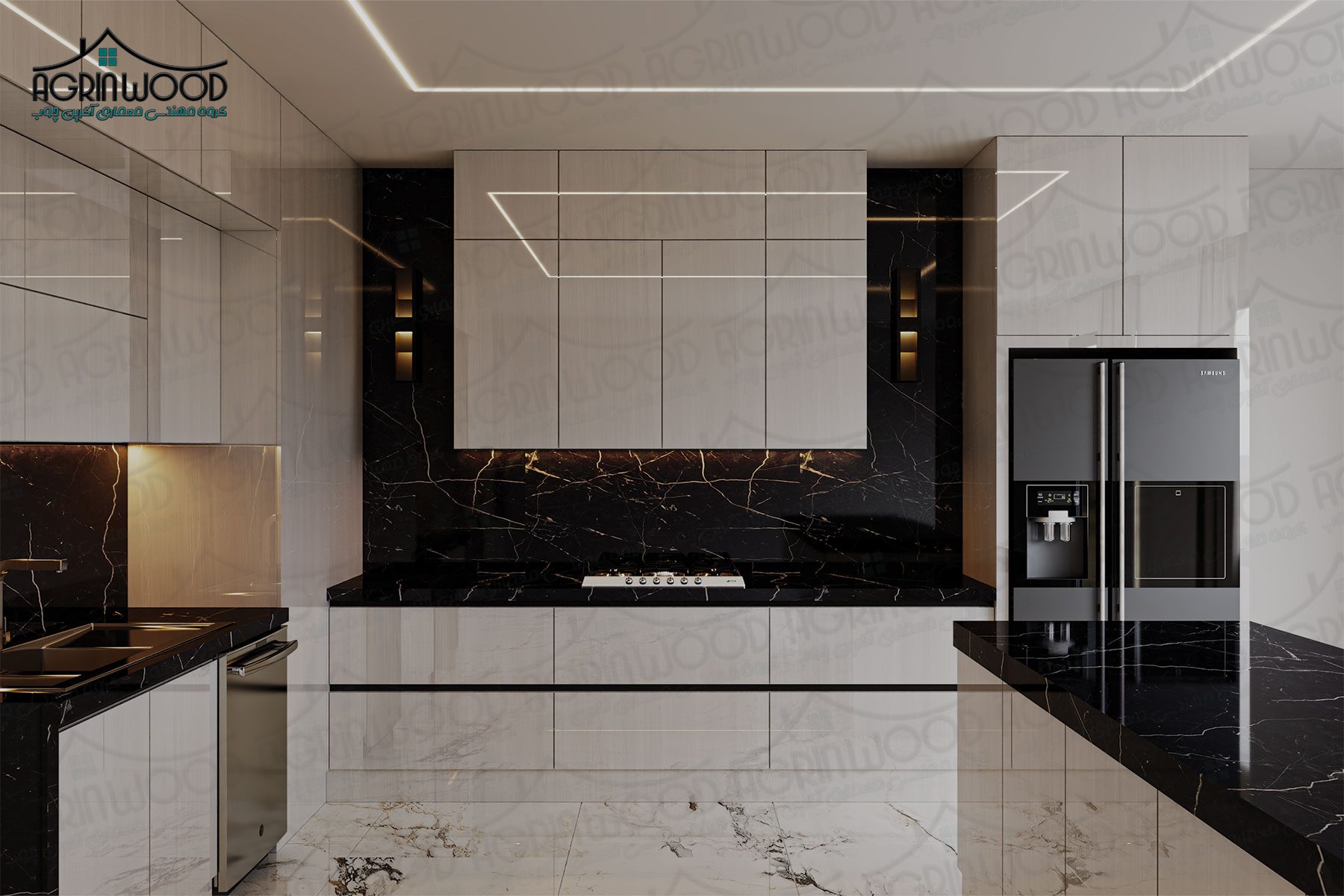 کابینت طرحدار سفید