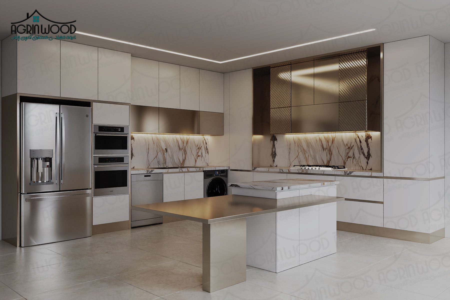 کابینت دو رنگ ترندی خلاقانه در آشپزخانه کابینت دو رنگ ترندی خلاقانه در آشپزخانه