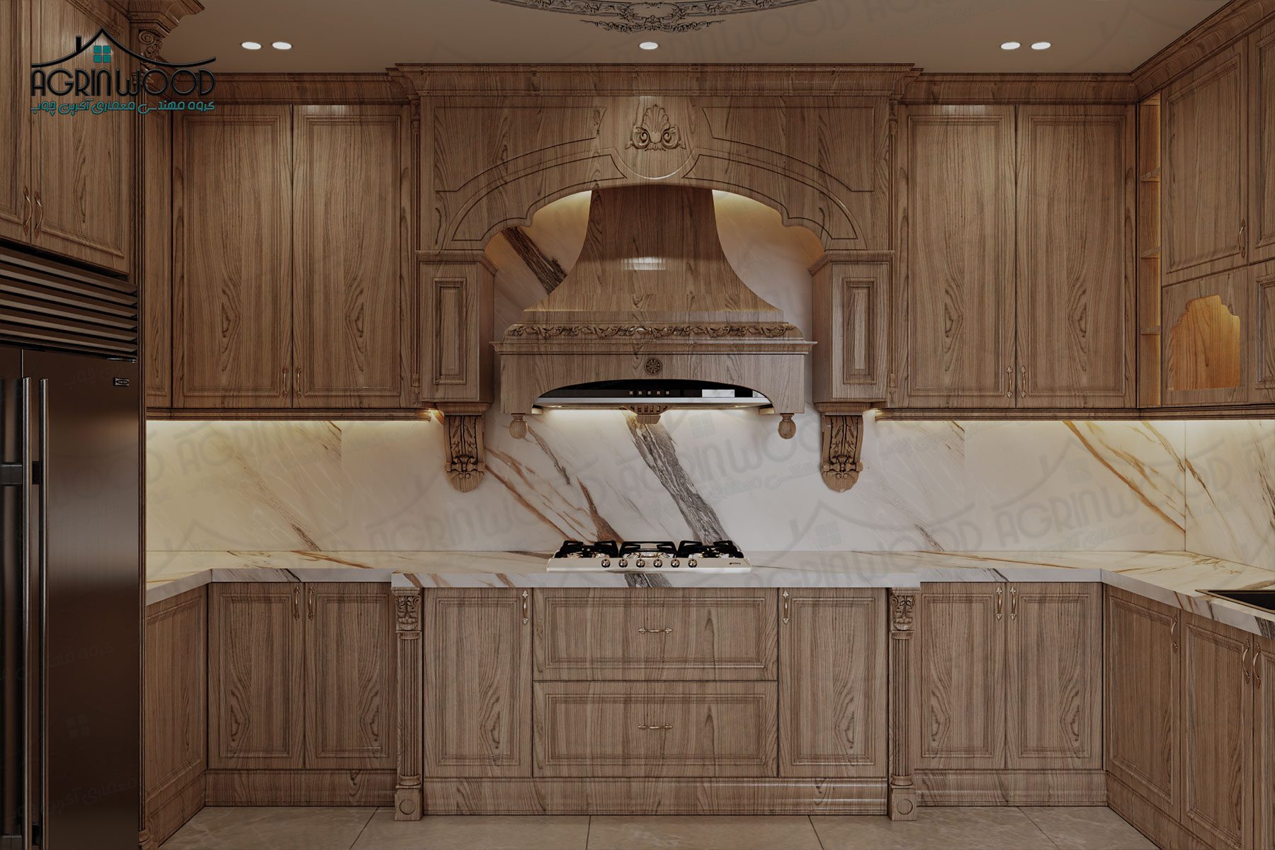 کابینت روکش چوب و ممبران